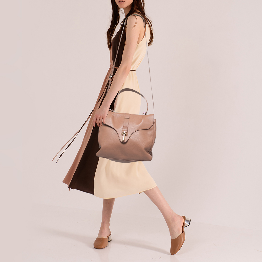 

Balenciaga Beige Leather Tube Clasp Top Handle Bag