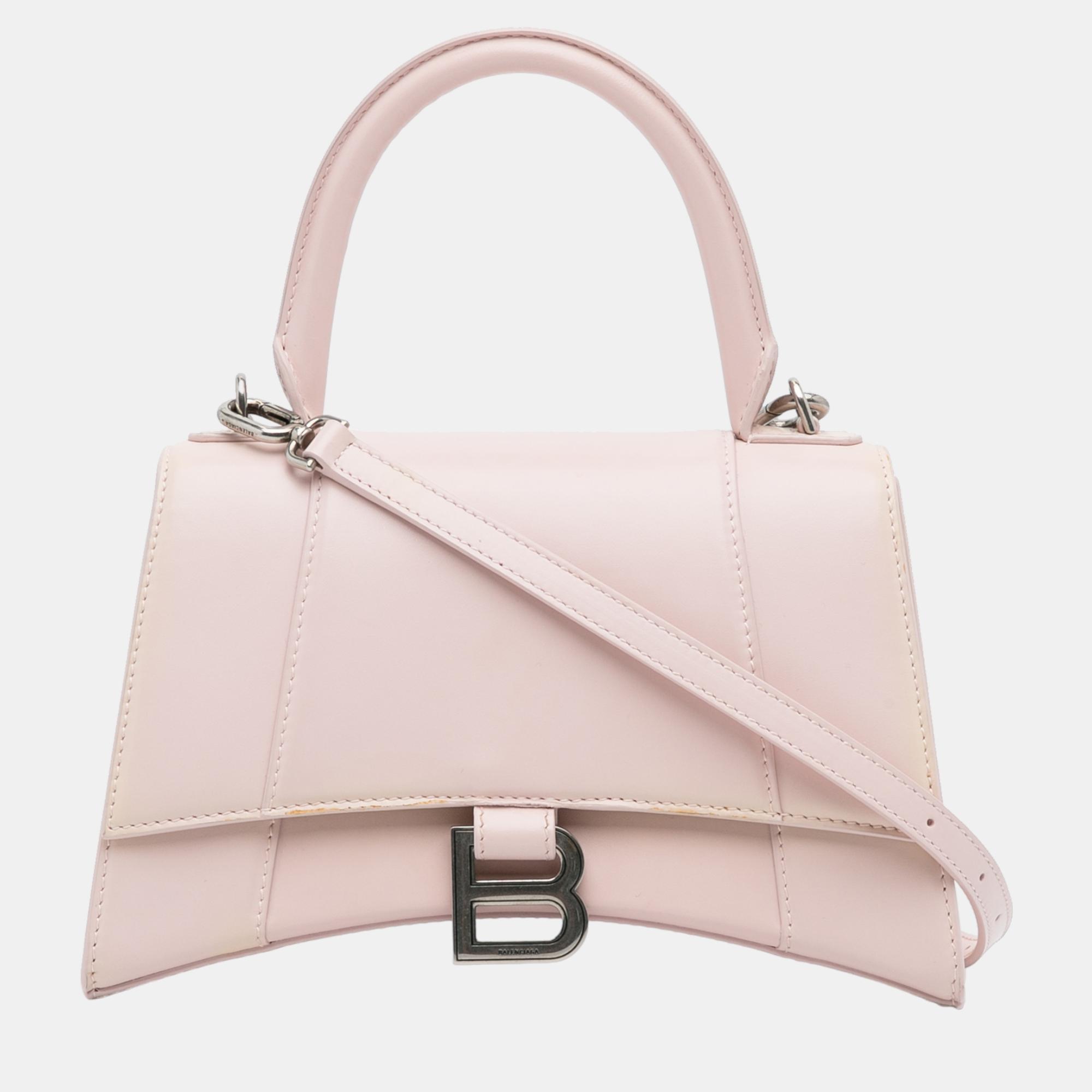Pre-owned Balenciaga Pink Hourglass S Satchel