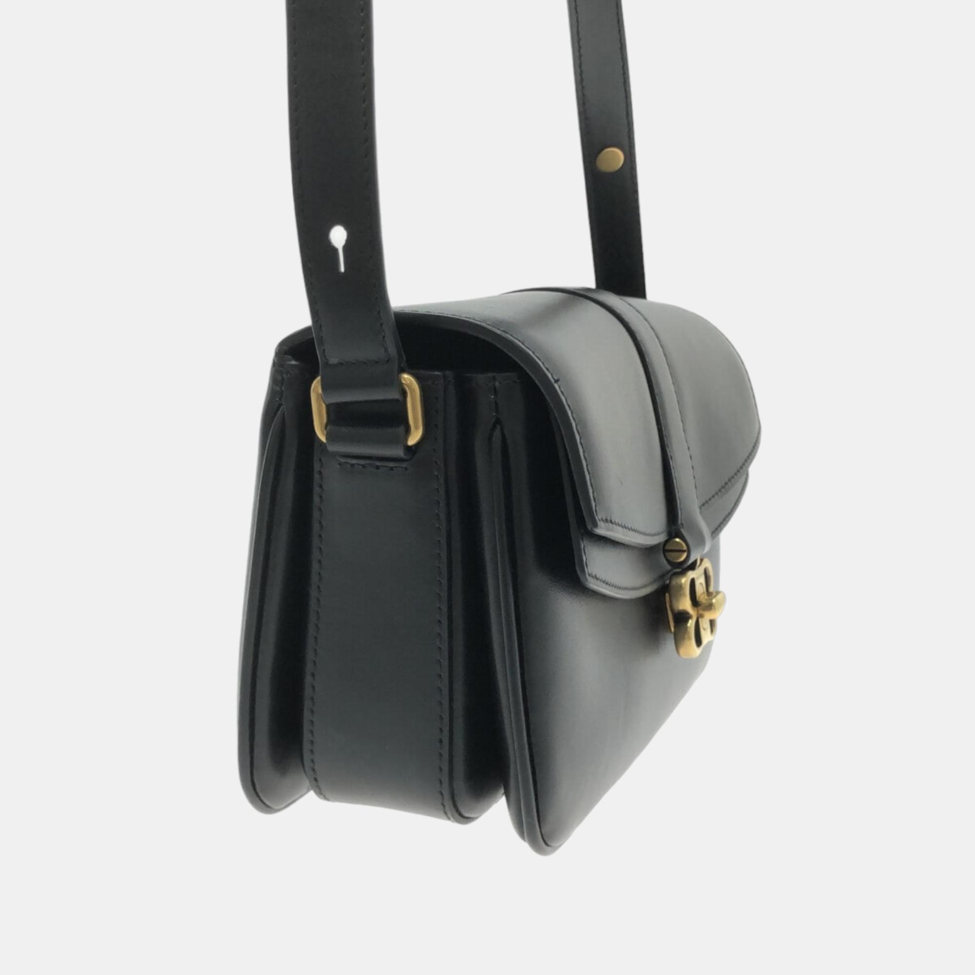 

Balenciaga Black Leather Lady flap bag shoulder bag