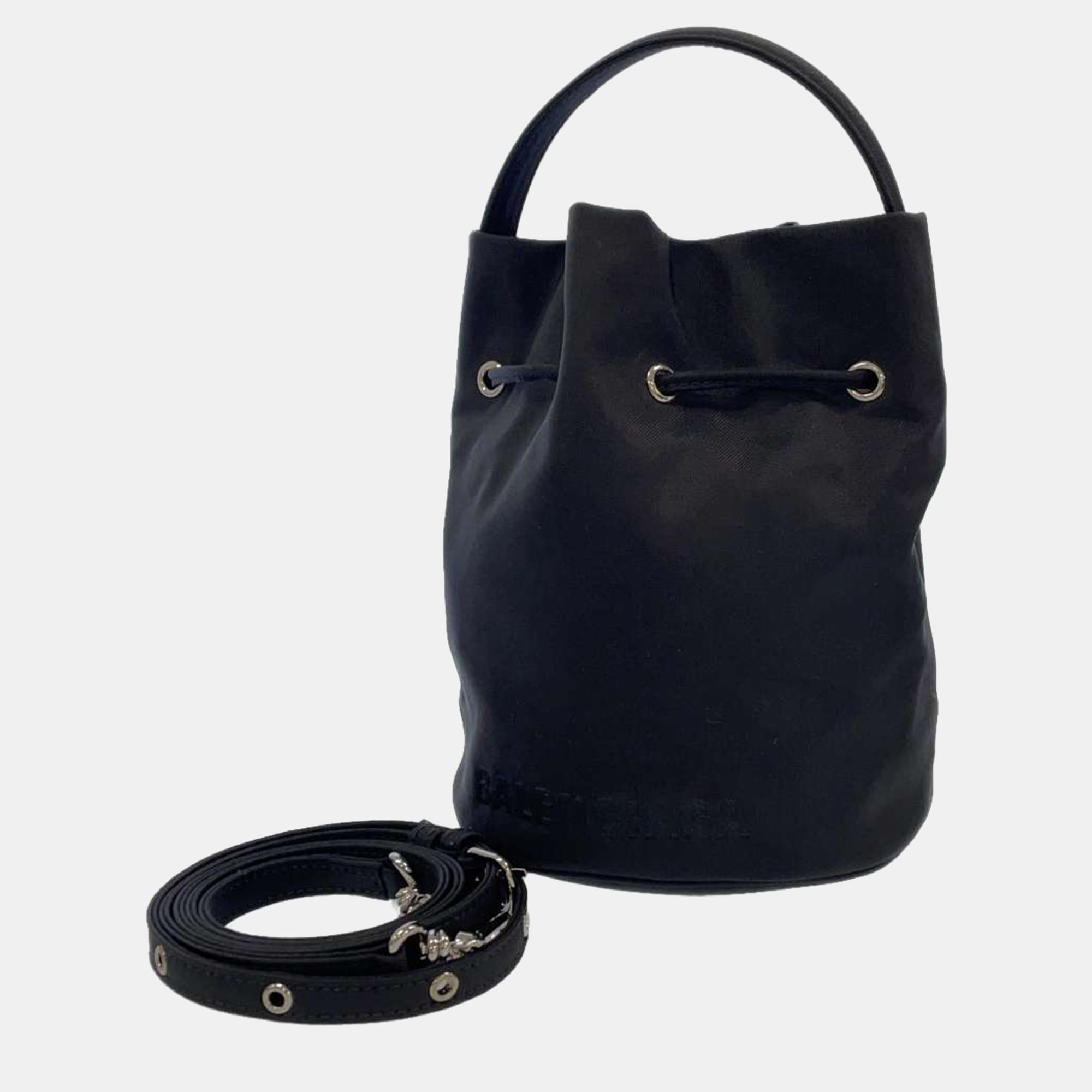 Pre-owned Balenciaga Black Nylon Drawstring Bag