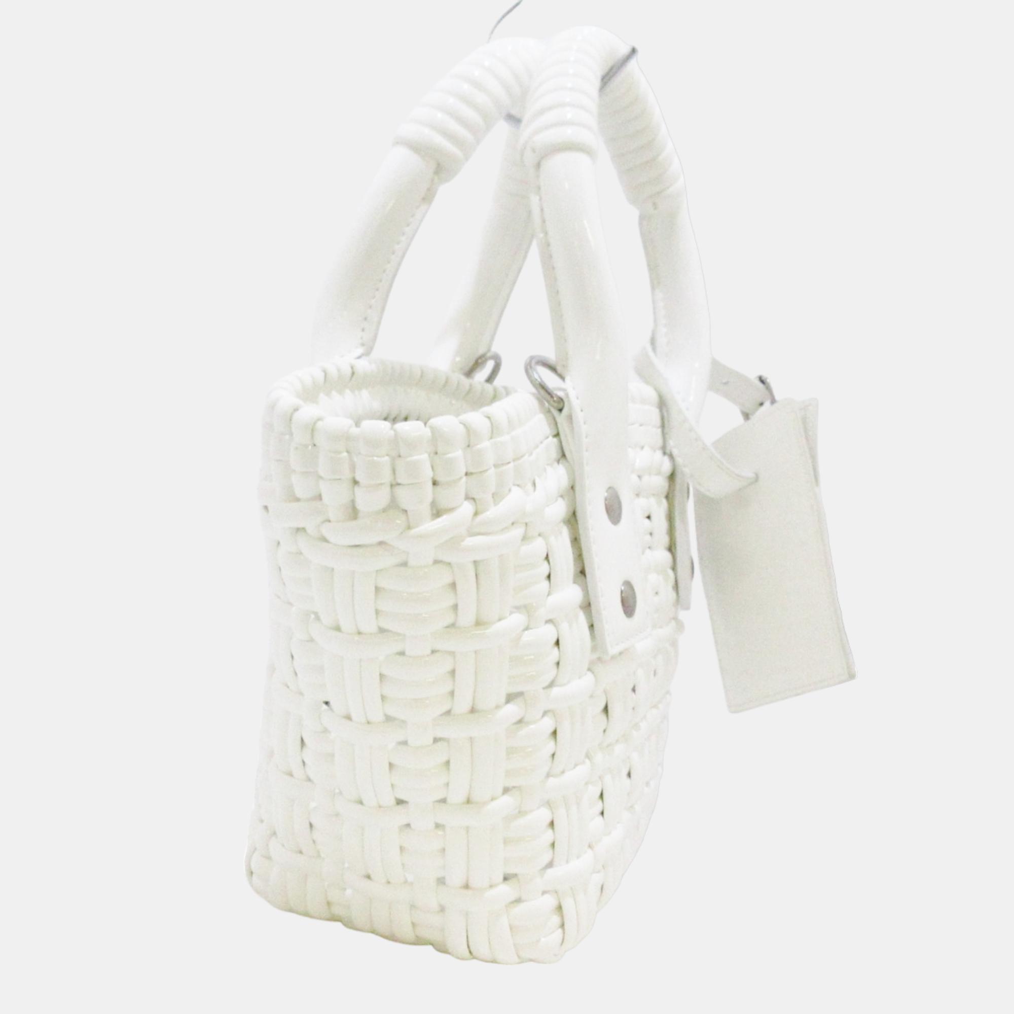 

Balenciaga White PVC  Bistro Basket Tote Bag