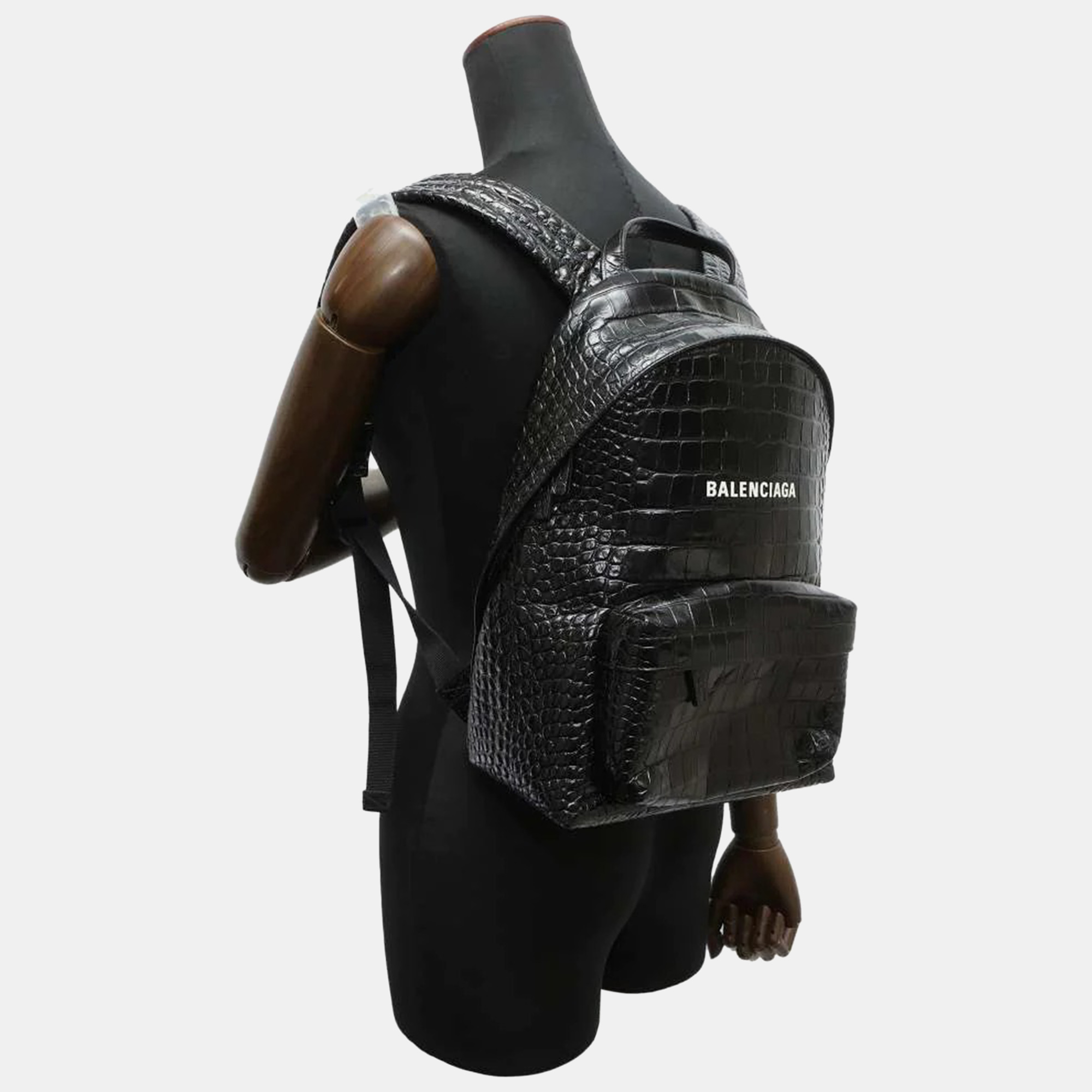 

Balenciaga Black Embossed Leather Everyday Backpack