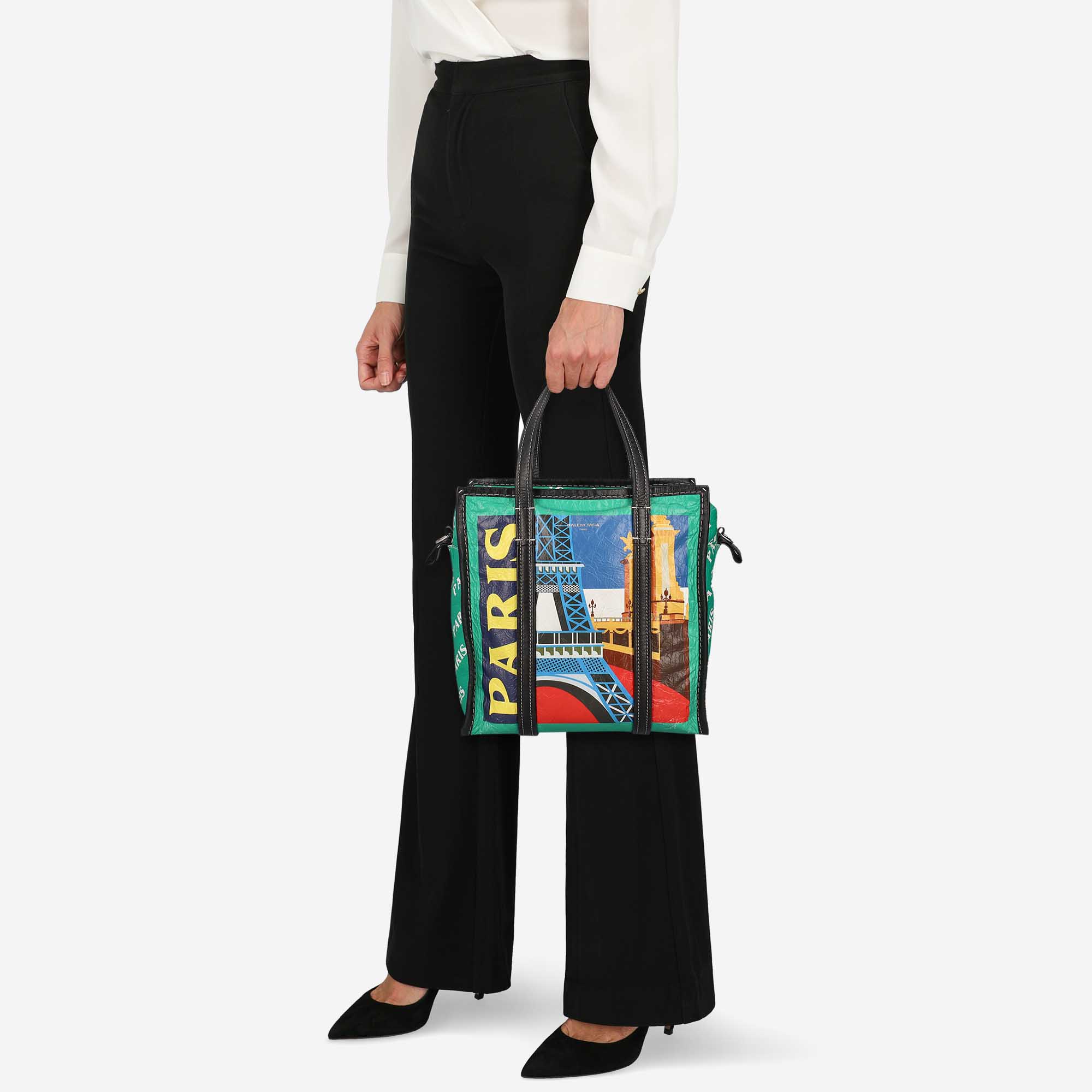 

Balenciaga Bazaar - Women's Leather Tote Bag - Multicolor