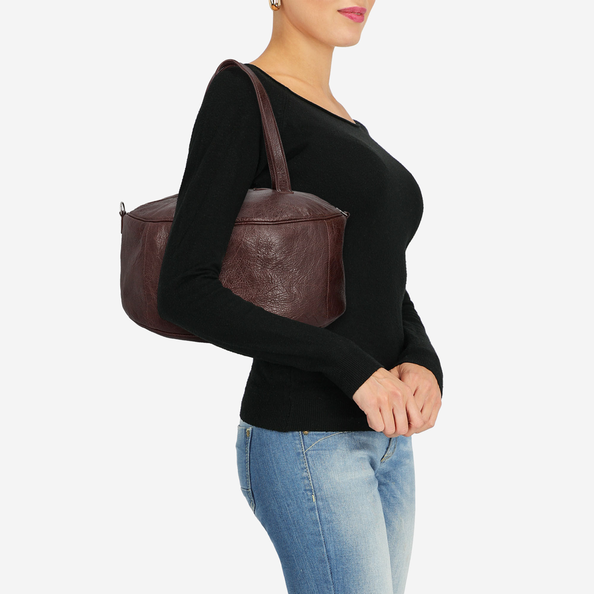 

Balenciaga Women's Leather Shoulder Bag - Burgundy