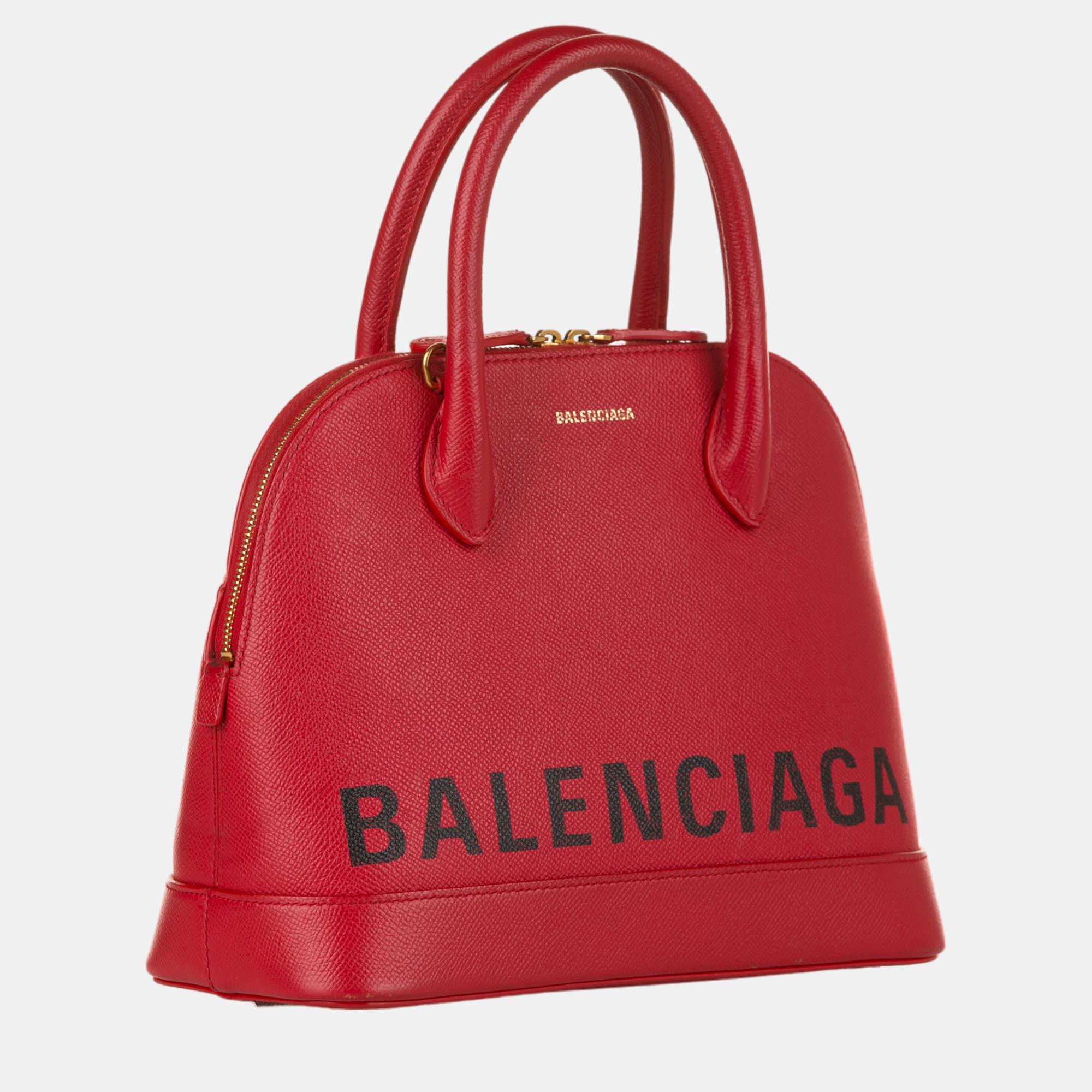 

Balenciaga Red Ville Leather Satchel