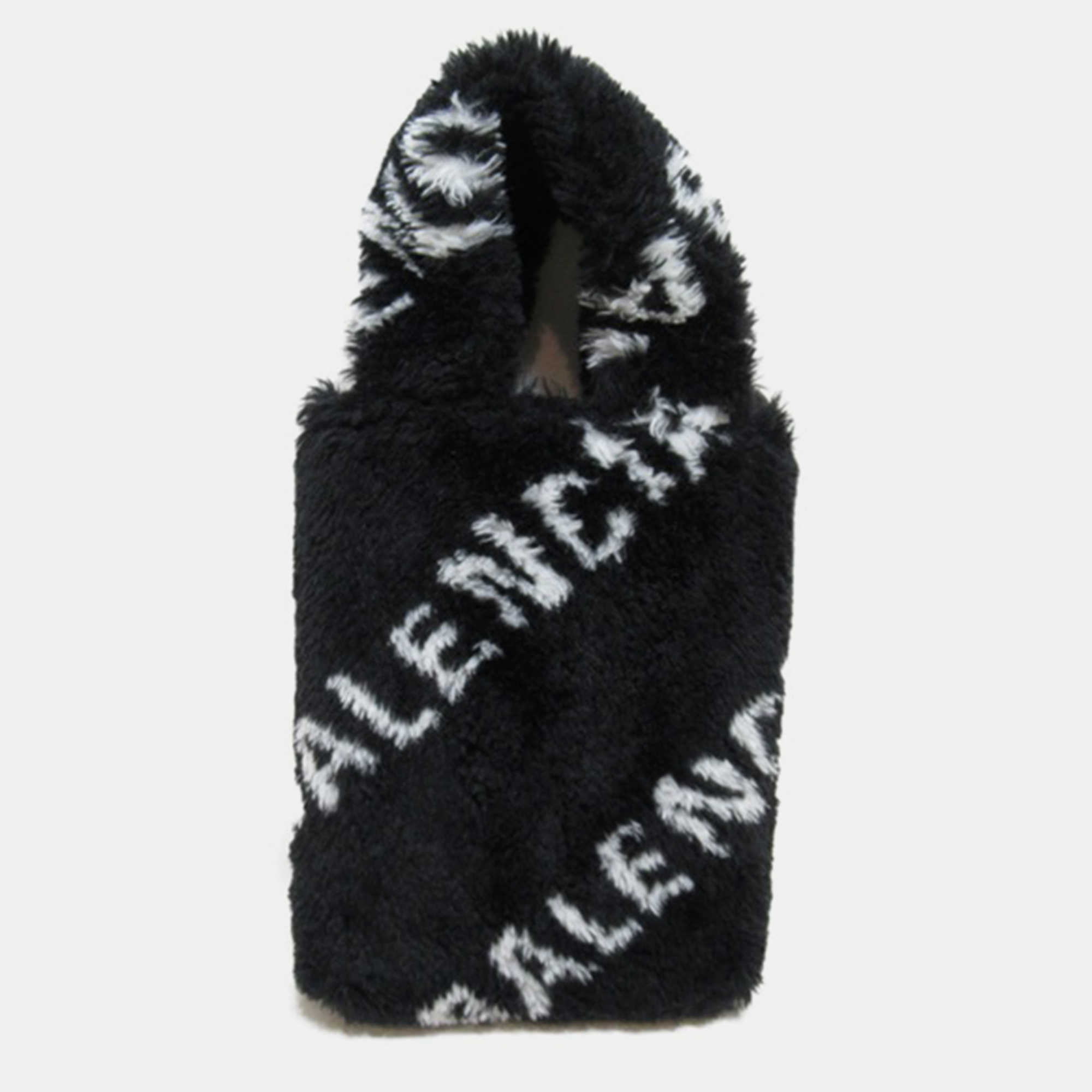 

Balenciaga Black Faux Fur Everyday Phone Holder Tote Bag