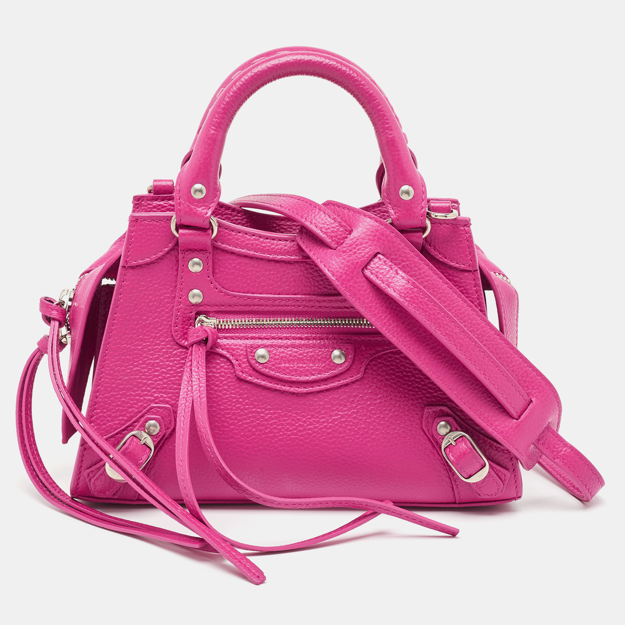Pre-owned Balenciaga Pink Leather Mini Neo Classic Bag