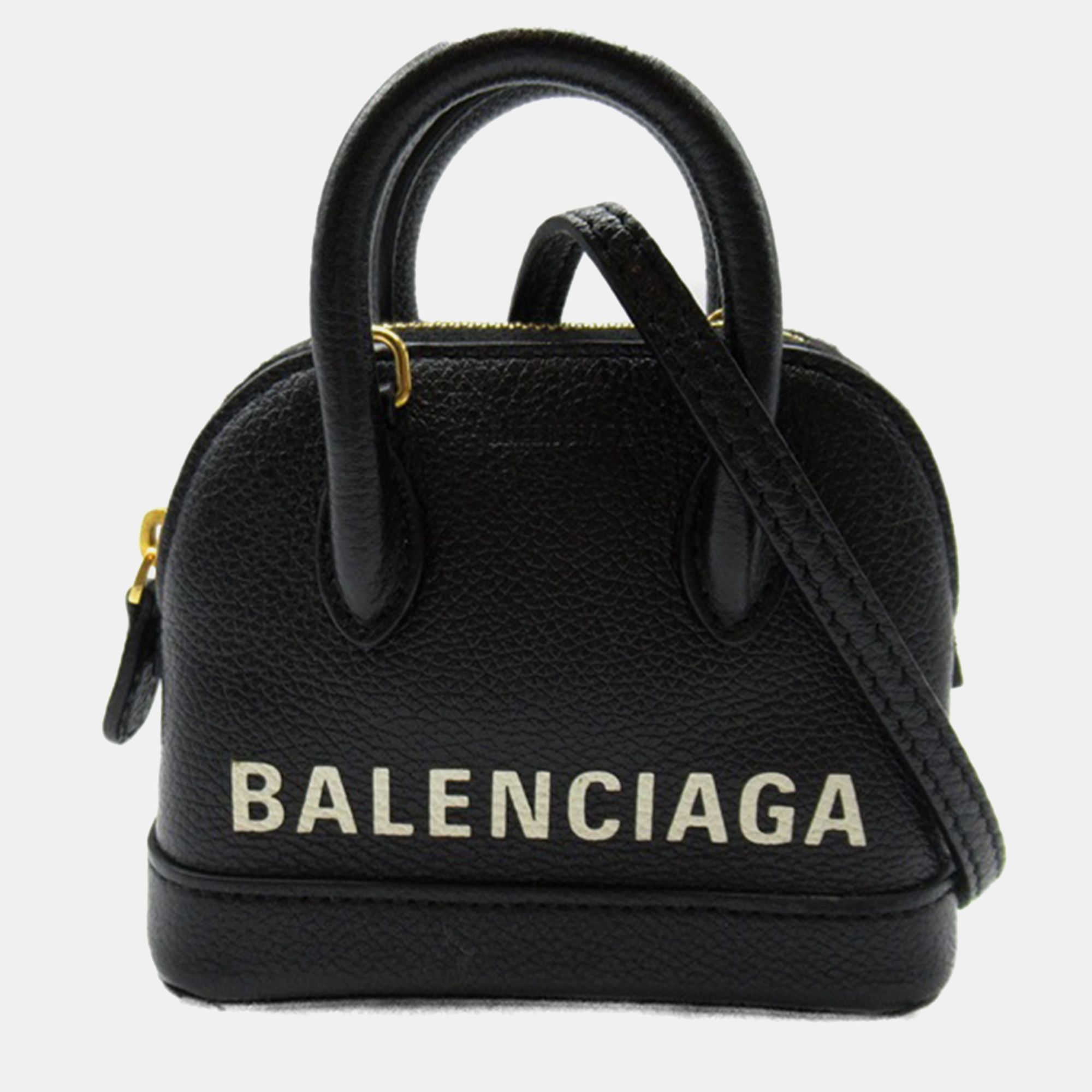 Pre-owned Balenciaga Black Leather Logo Ville Small Leather Handbag