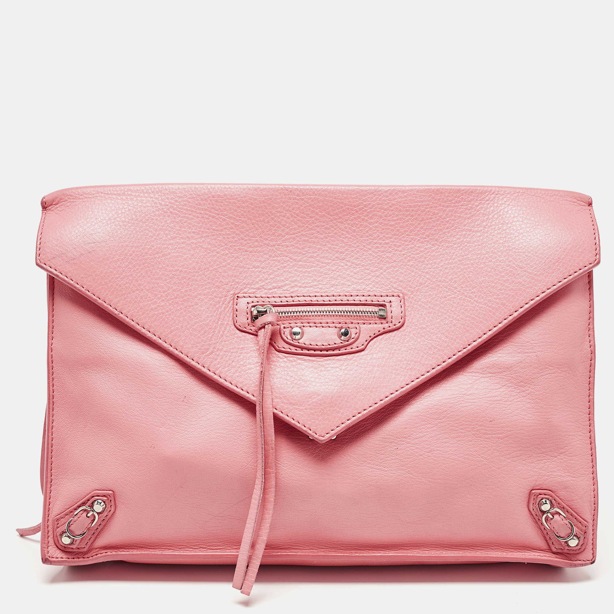 

Balenciaga Pink Leather Papier Sight Clutch