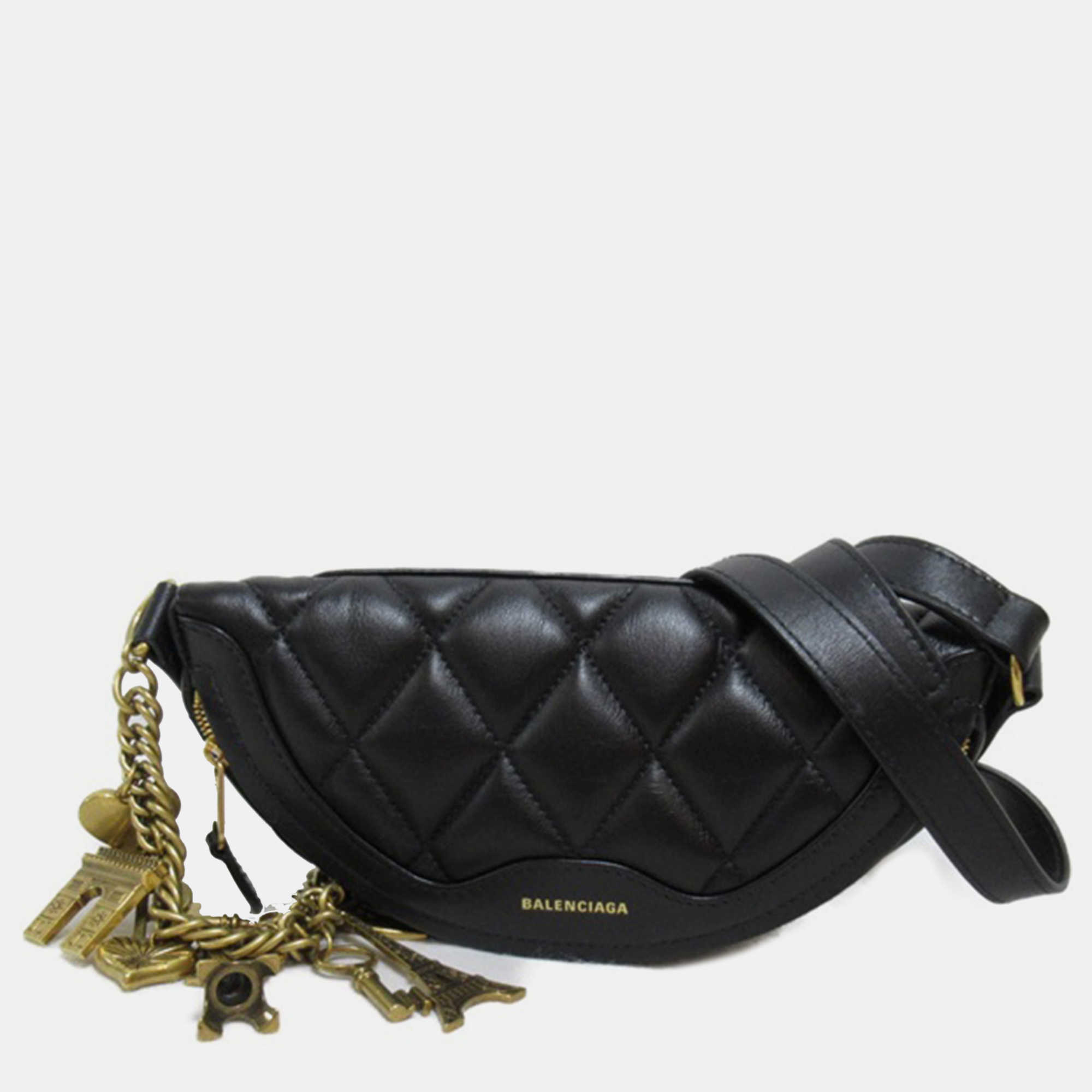 

Balenciaga Black Quilted Leather  Souvenir Belt Bag