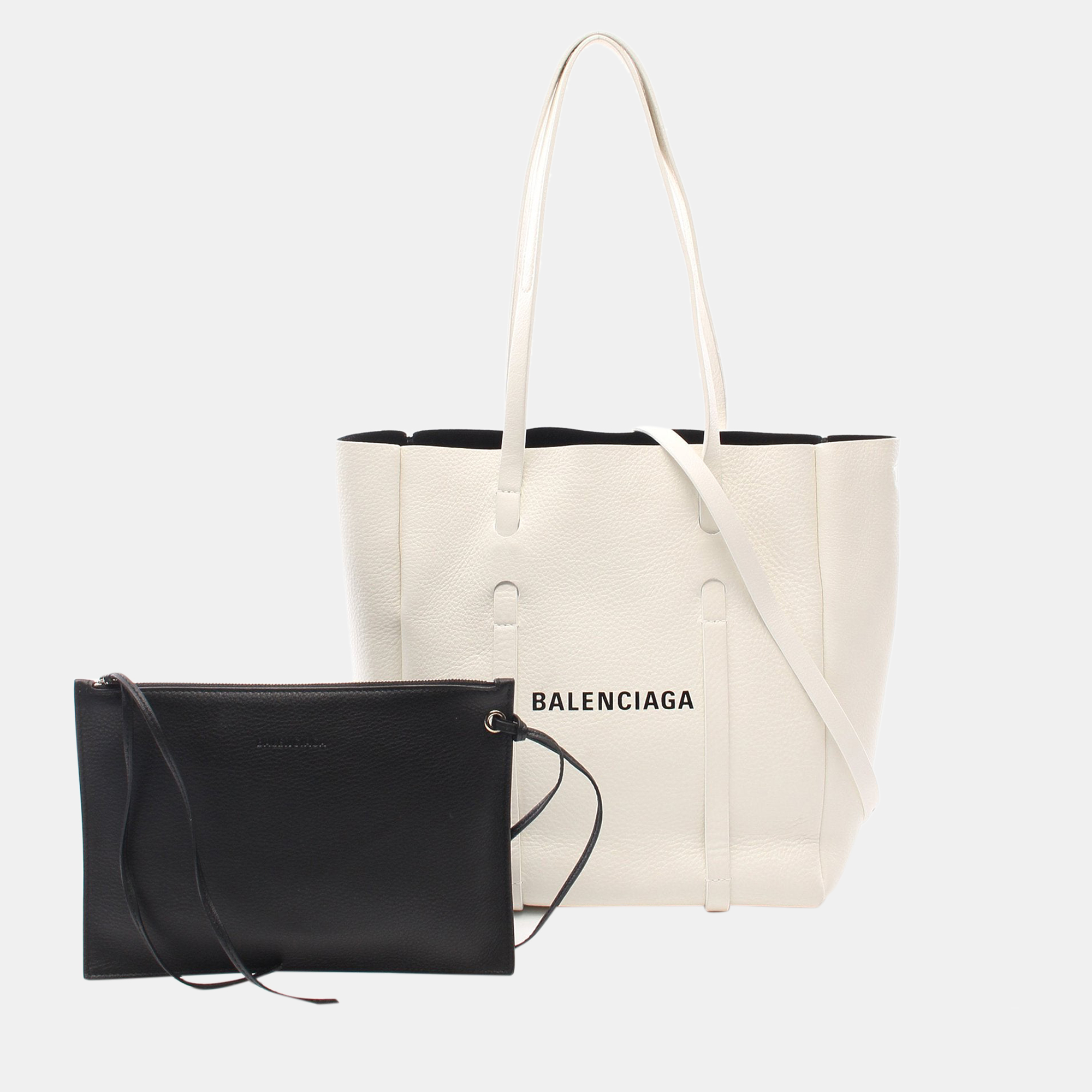 Pre-owned Balenciaga Everyday Tote Xs Handbag Tote Bag Leather White 2way