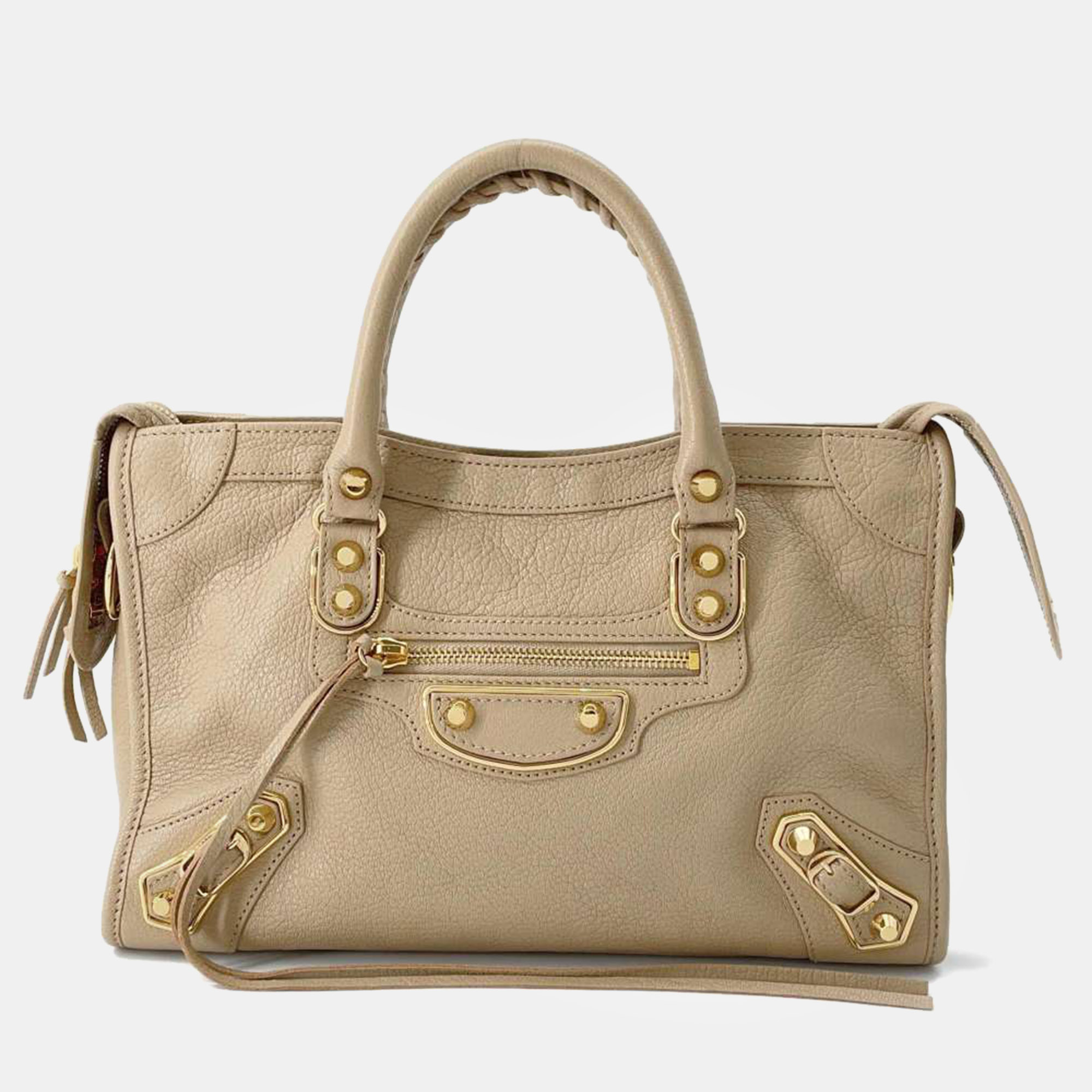 

Balenciaga Beige Leather Classic City Top Handle Bag