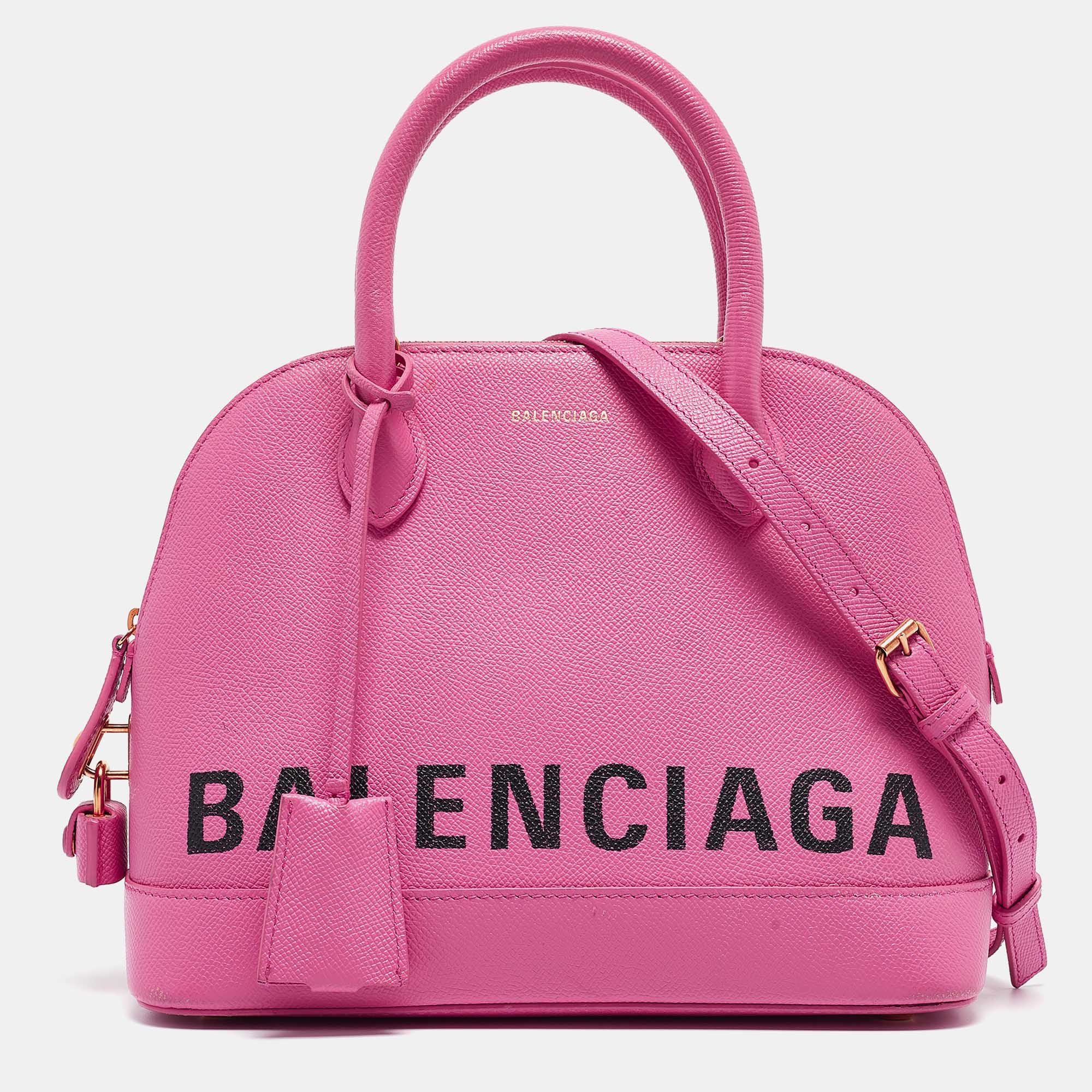 Pre-owned Balenciaga Pink Leather Small Ville Satchel