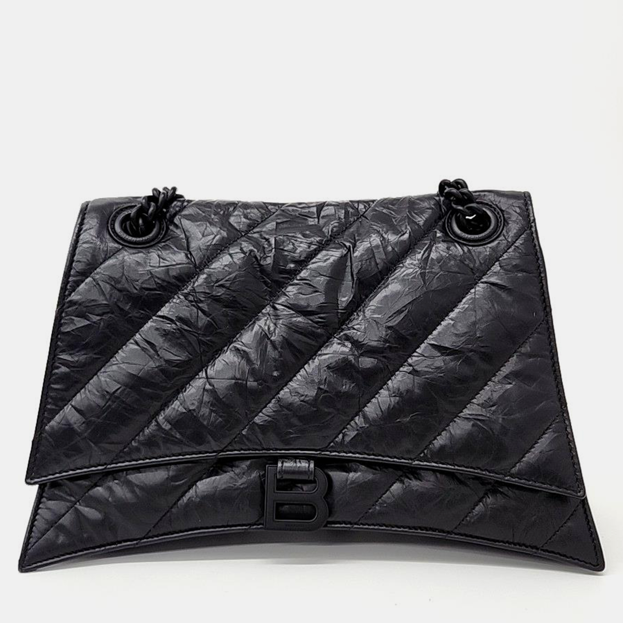

Balenciaga Black LeatherMedium Crush Chain Shoulder Bag