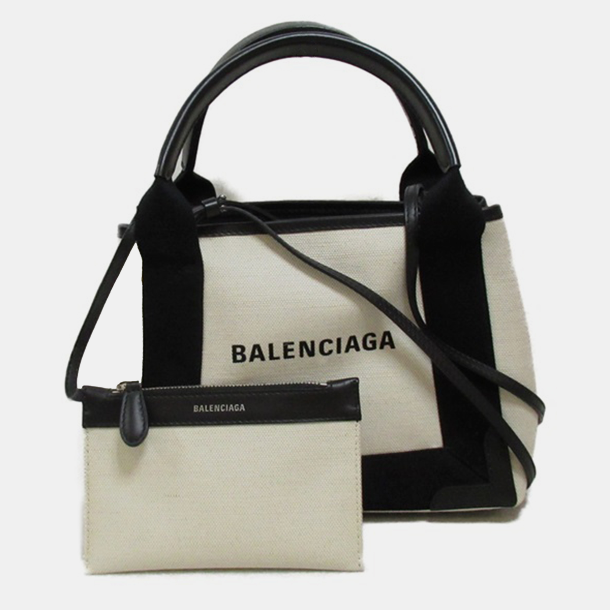 

Balenciaga Cream Canvas, Leather  Cabas Totes