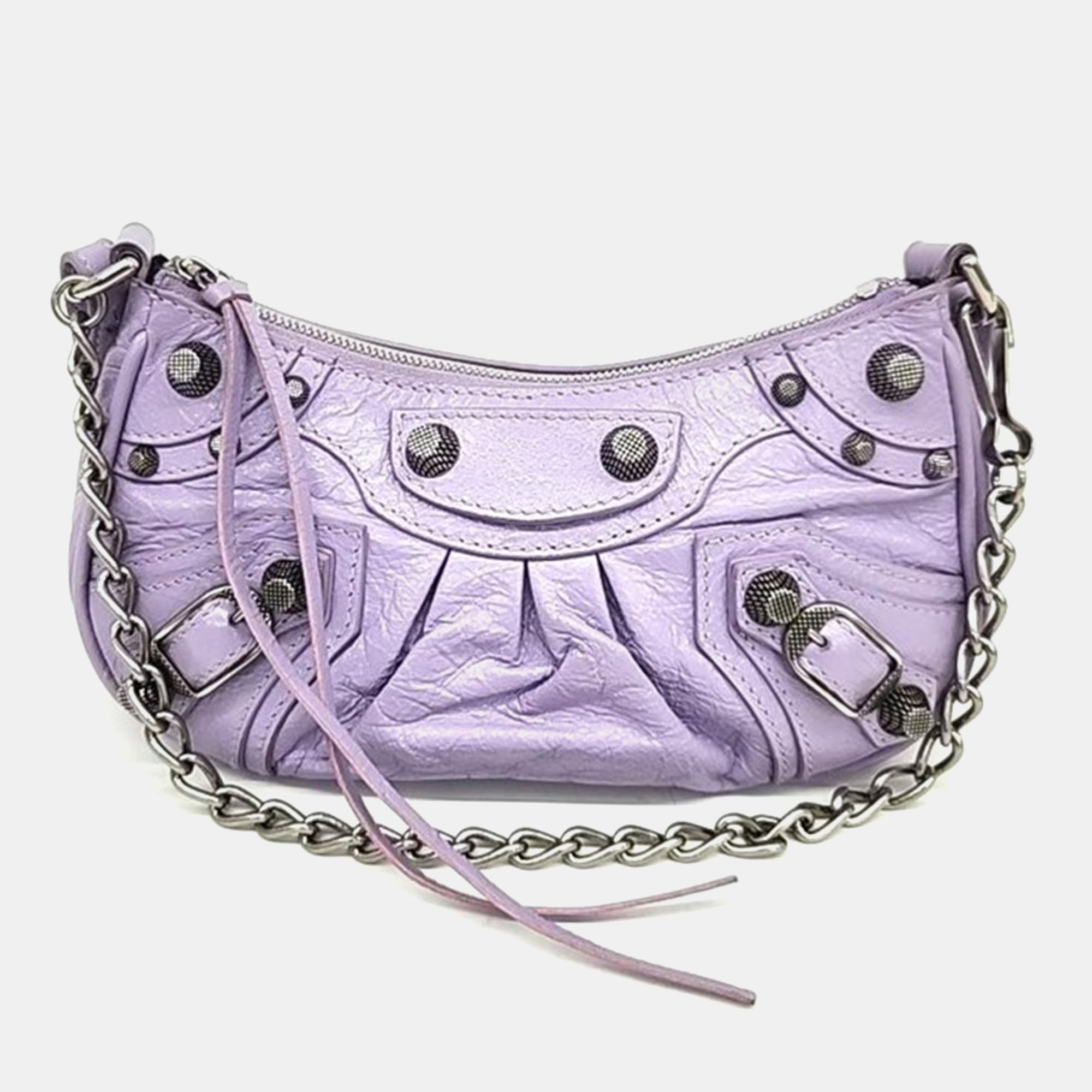 

Balenciaga Purple Leather Mini Le Cagole Shoulder Bag