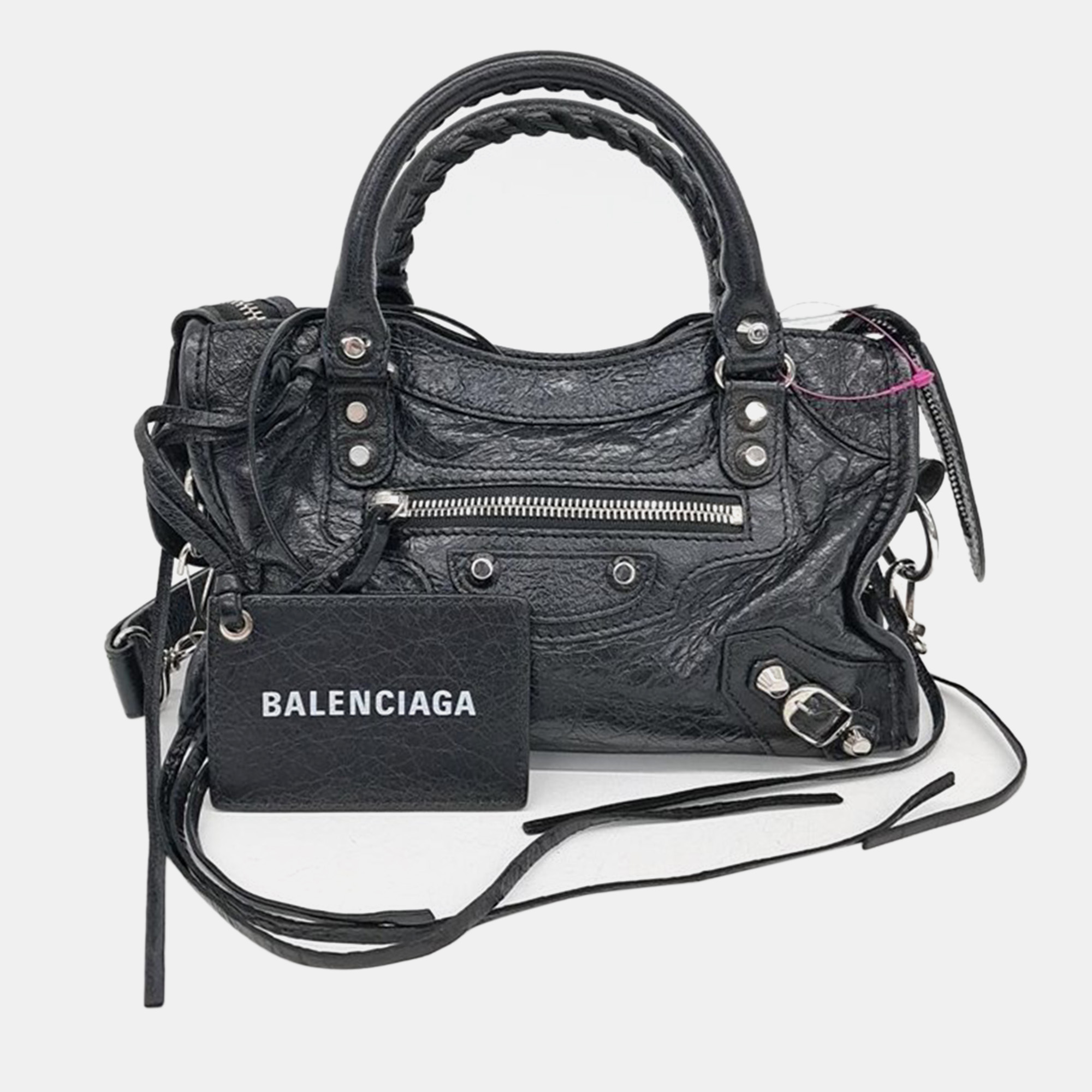 

Balenciaga Motor Mini City Bag, Black