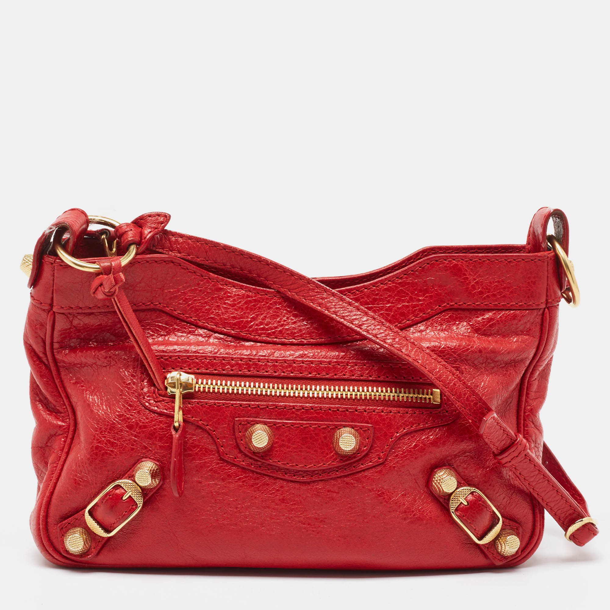 Pre-owned Balenciaga Red Leather Classic Hip Crossbody Bag
