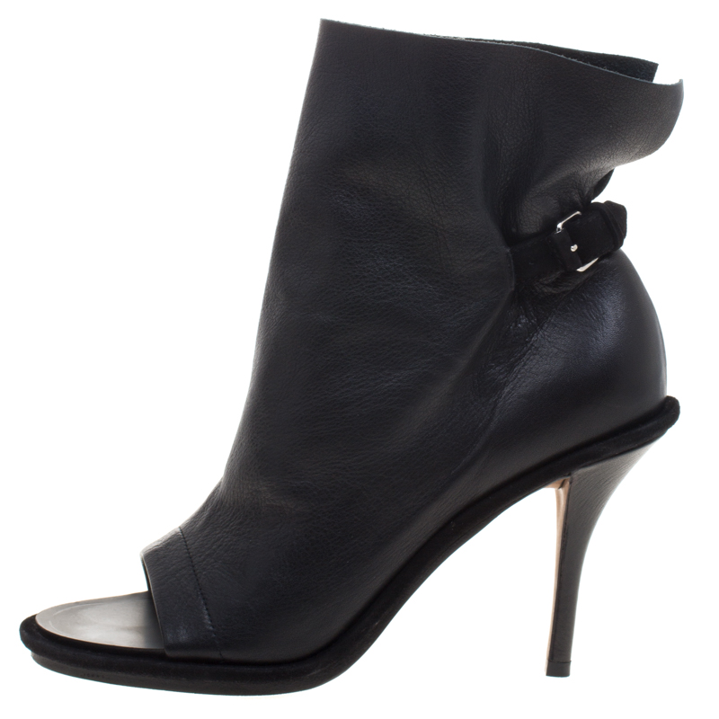 

Balenciaga Black Leather Glove Ankle Boots Size