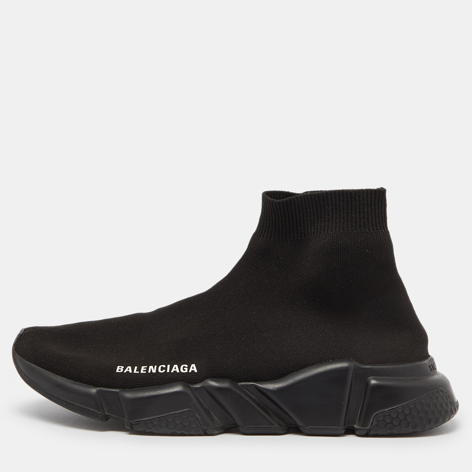

Balenciaga Black Knit Fabric Speed Trainer High Top Sneakers Size 40