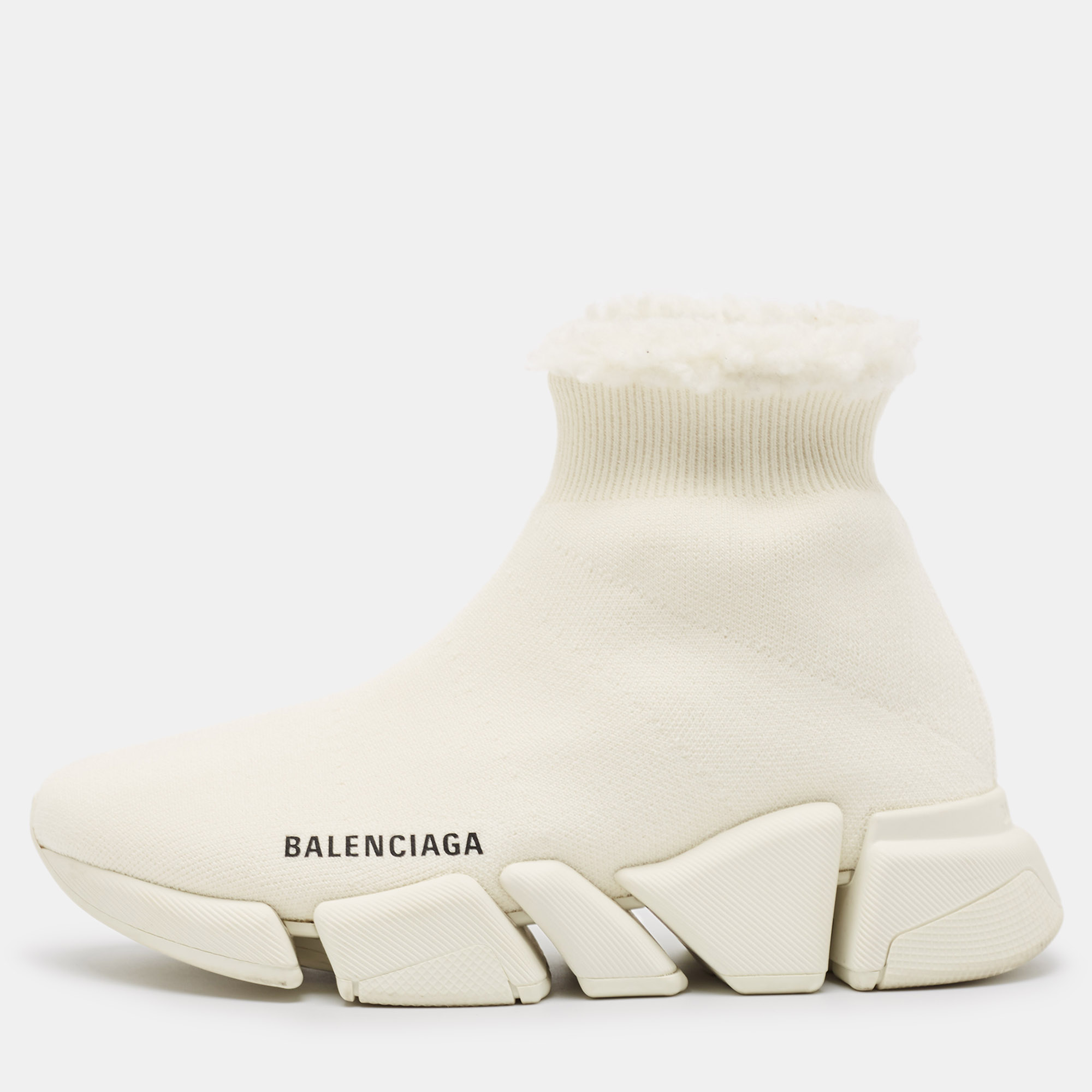 

Balenciaga White Knit Fabric Speed 2.0 Sneakers Size