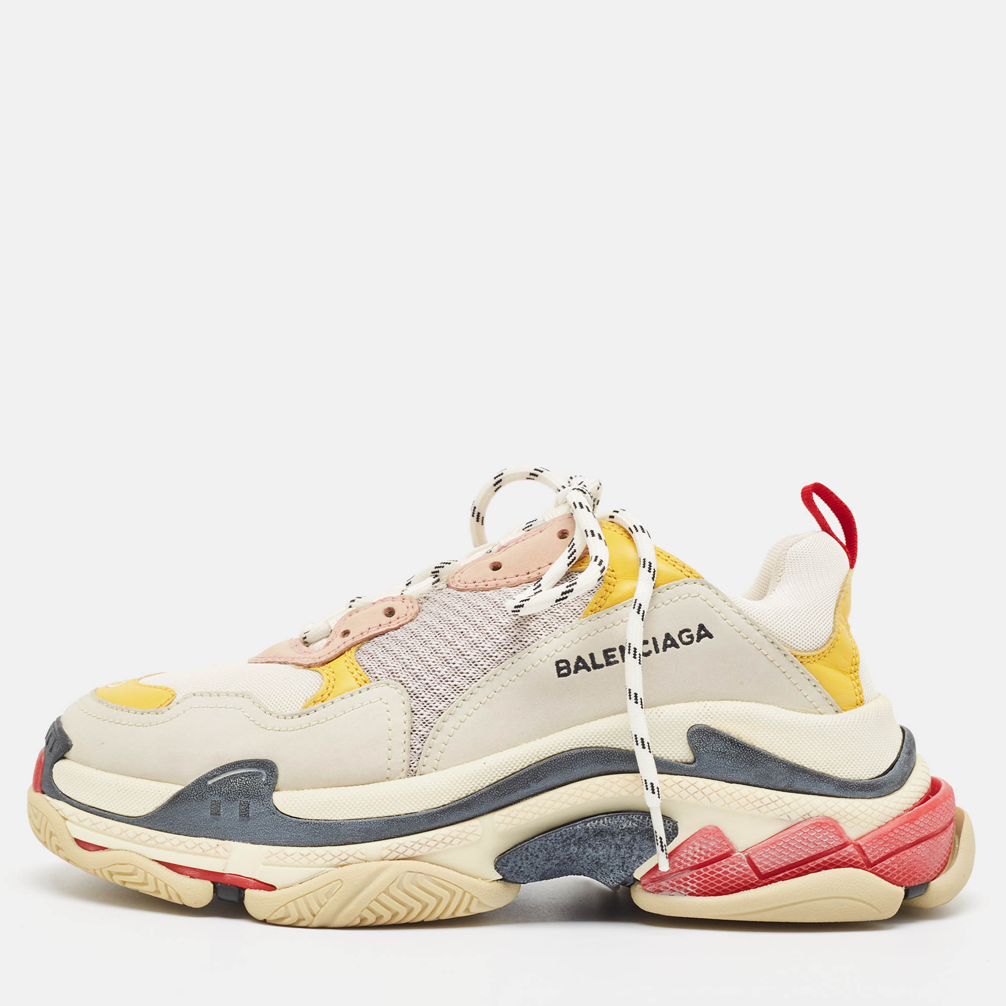 

Balenciaga Multicolor Mesh and Nubuck Triple S Sneakers Size