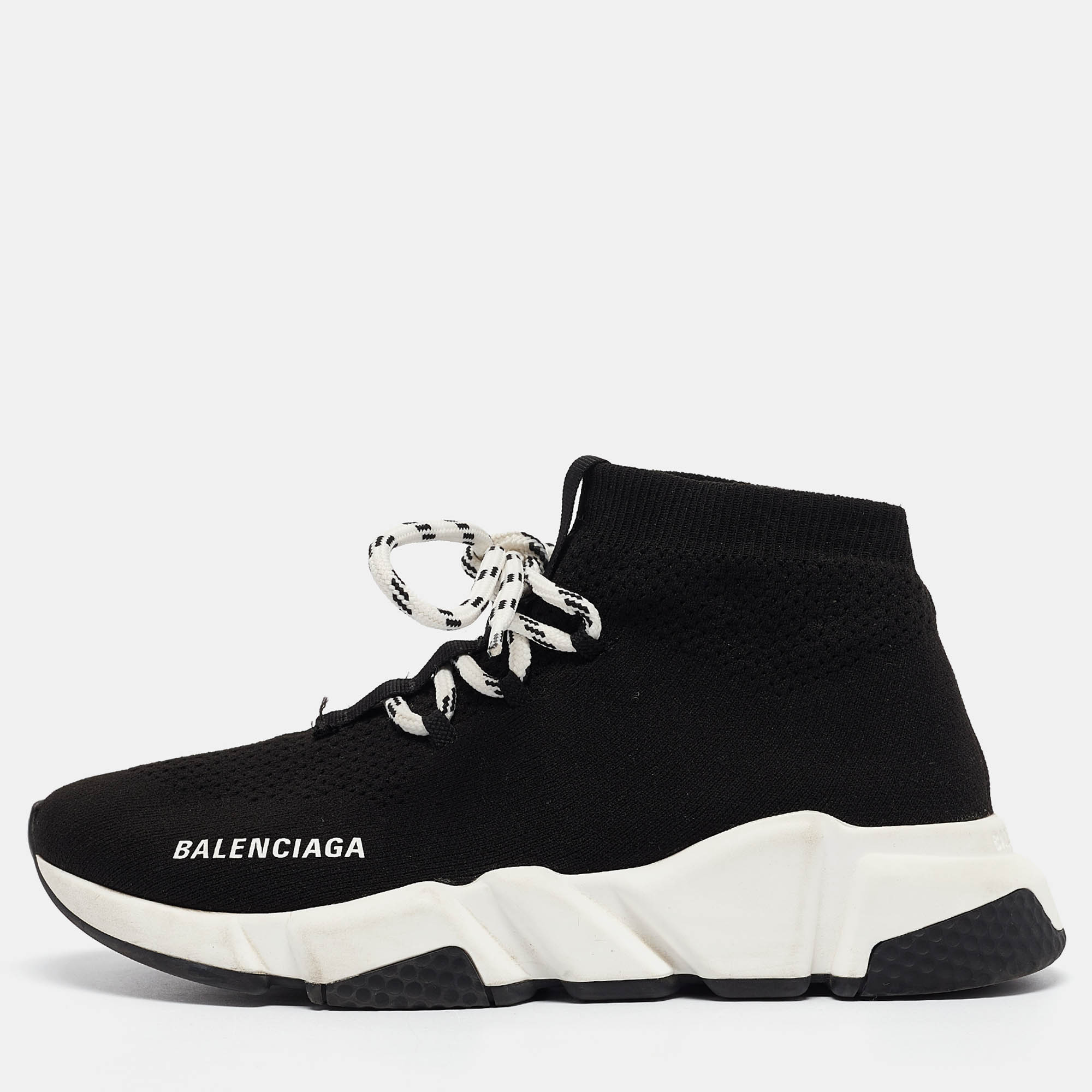 

Balenciaga Black Knit Speed Trainer High Top Sneakers Size