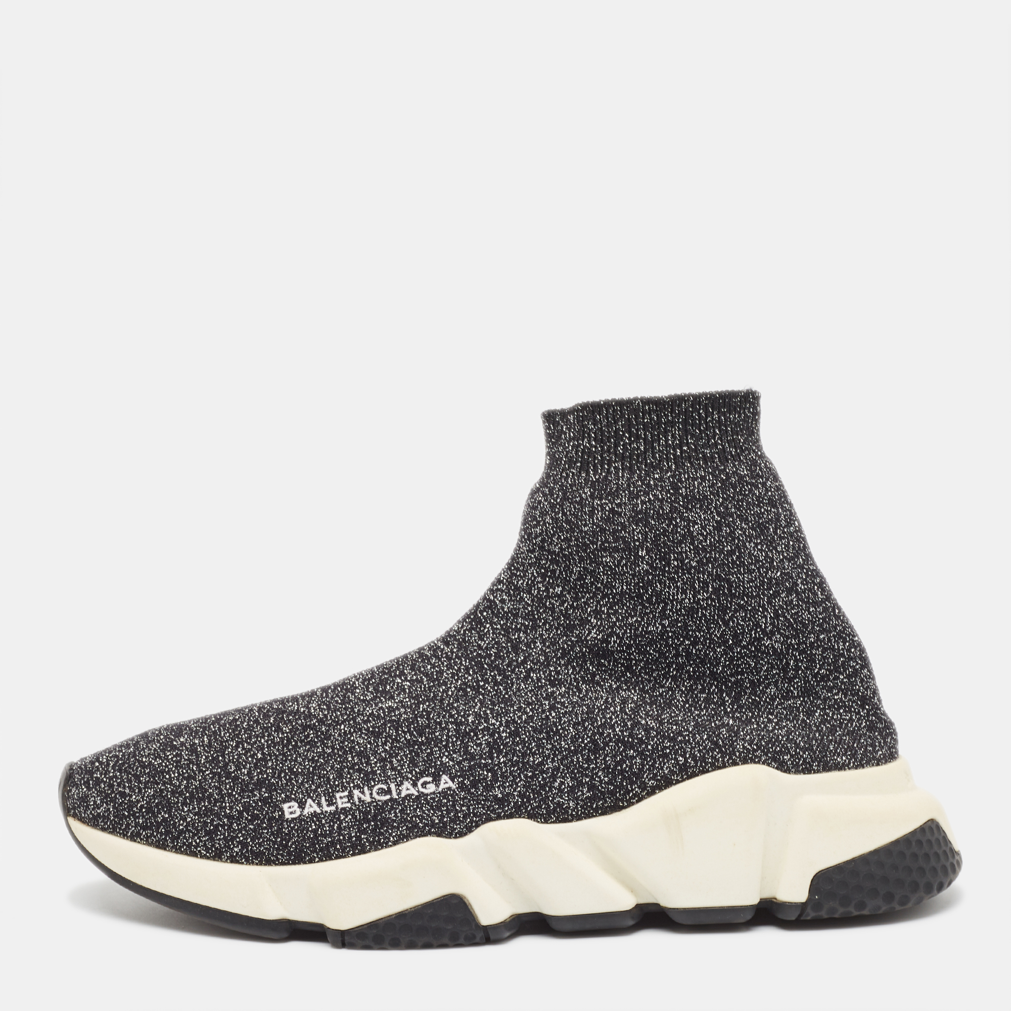 

Balenciaga Two Town Knit Fabric Speed Trainer Sneakers Size, Black