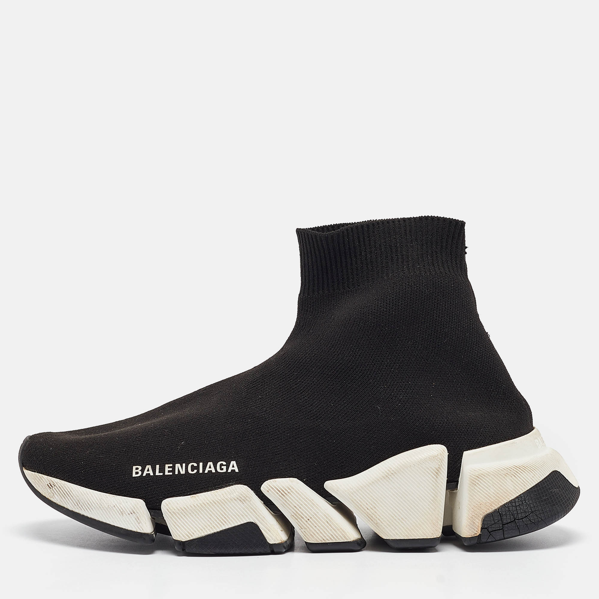 

Balenciaga Black Knit Fabric Speed 2.0 High Top Sneakers Size