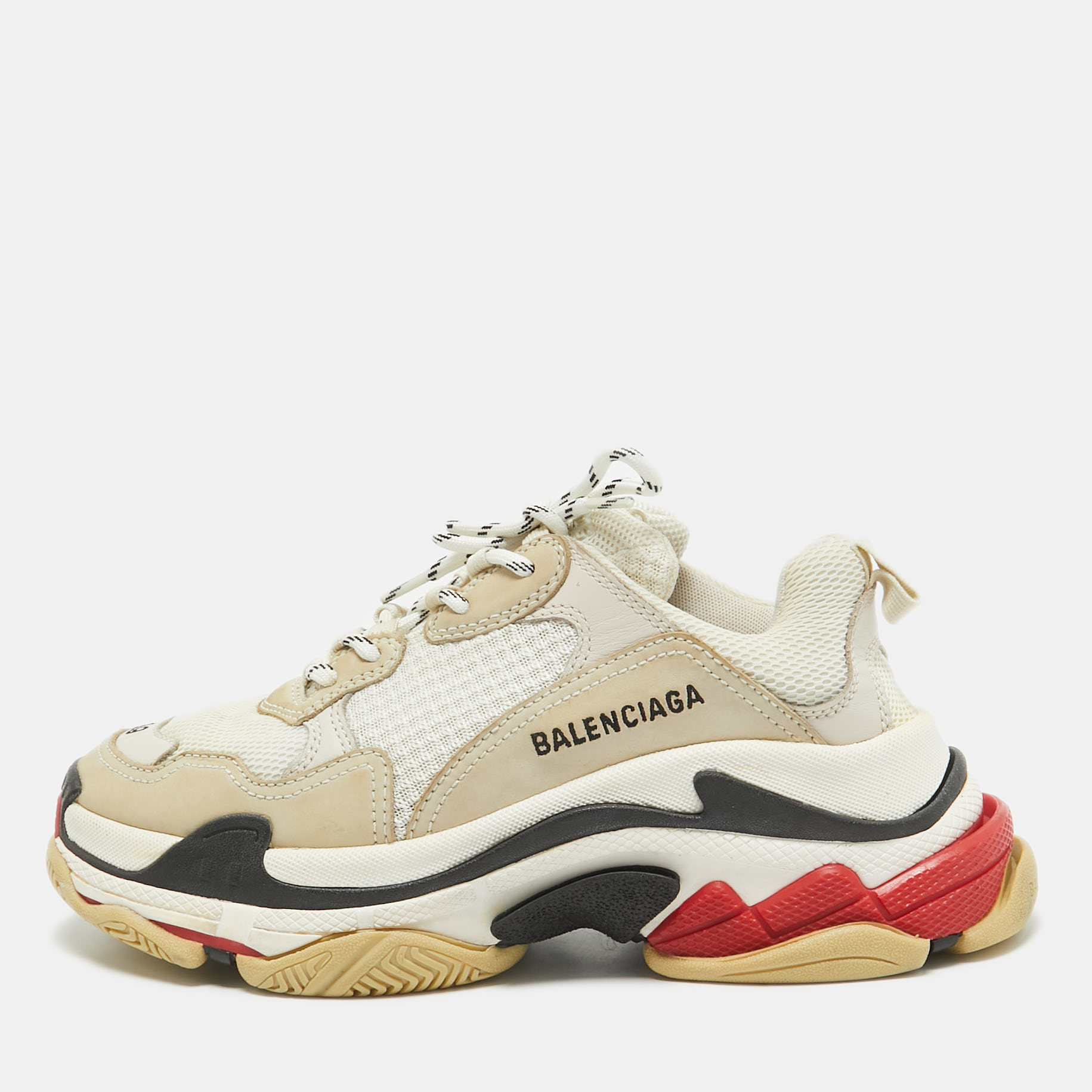 

Balenciaga Multicolor Leather and Mesh Triple S Sneakers Size