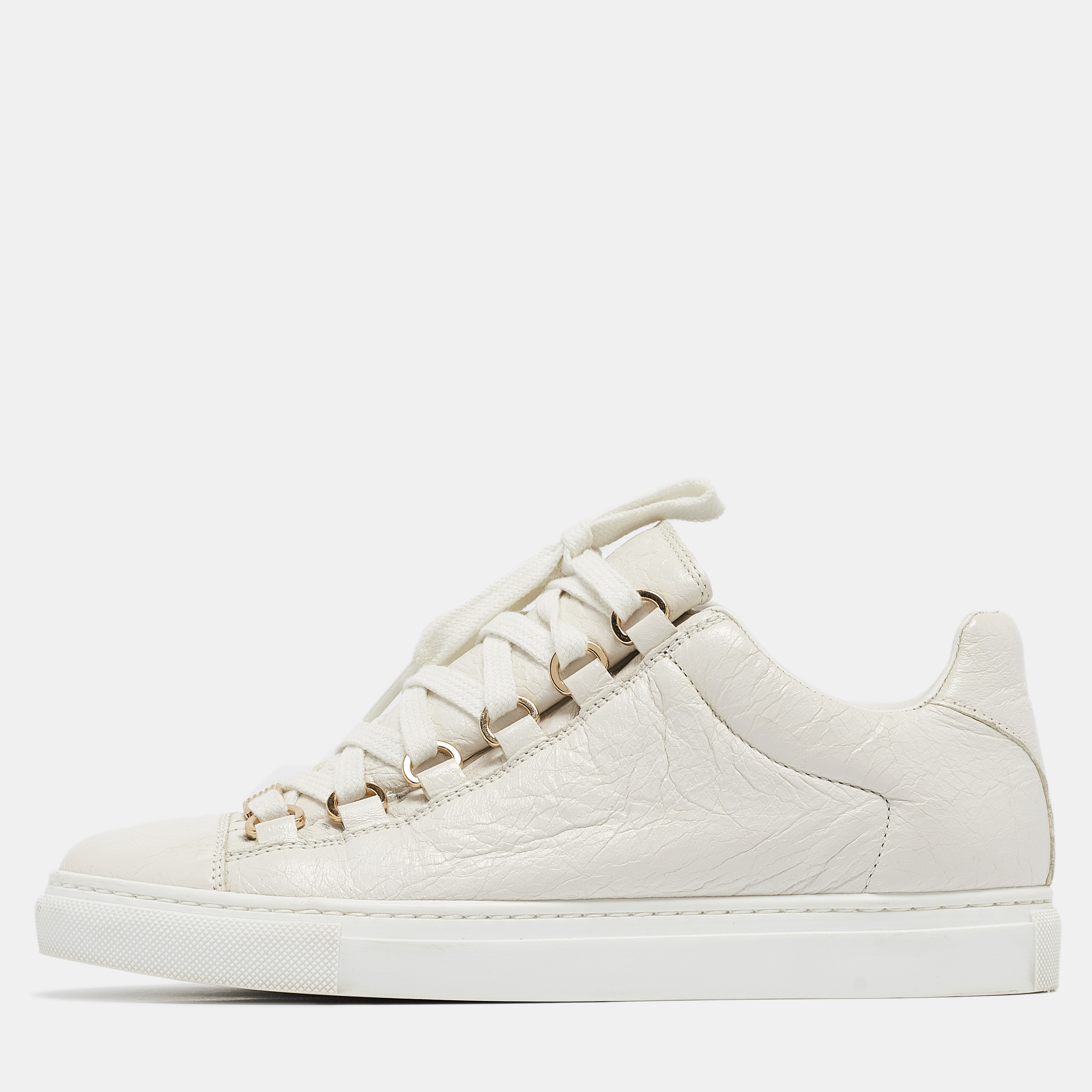 

Balenciaga White Leather Arena Lace Up Sneakers Size