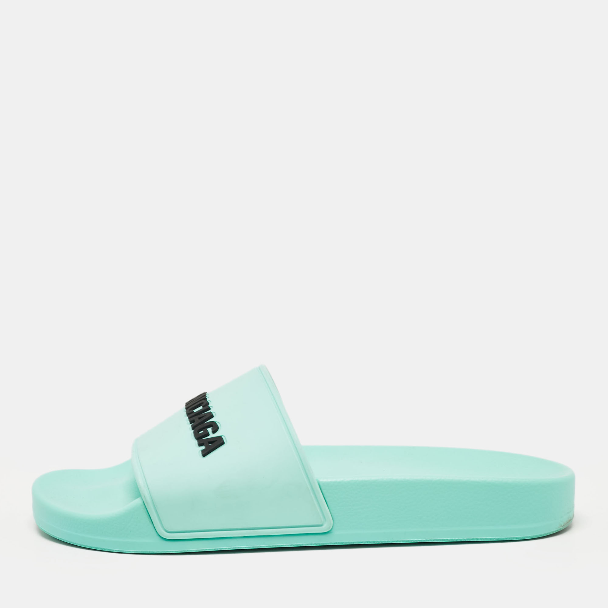 

Balenciaga Blue Rubber Pool Slides Size