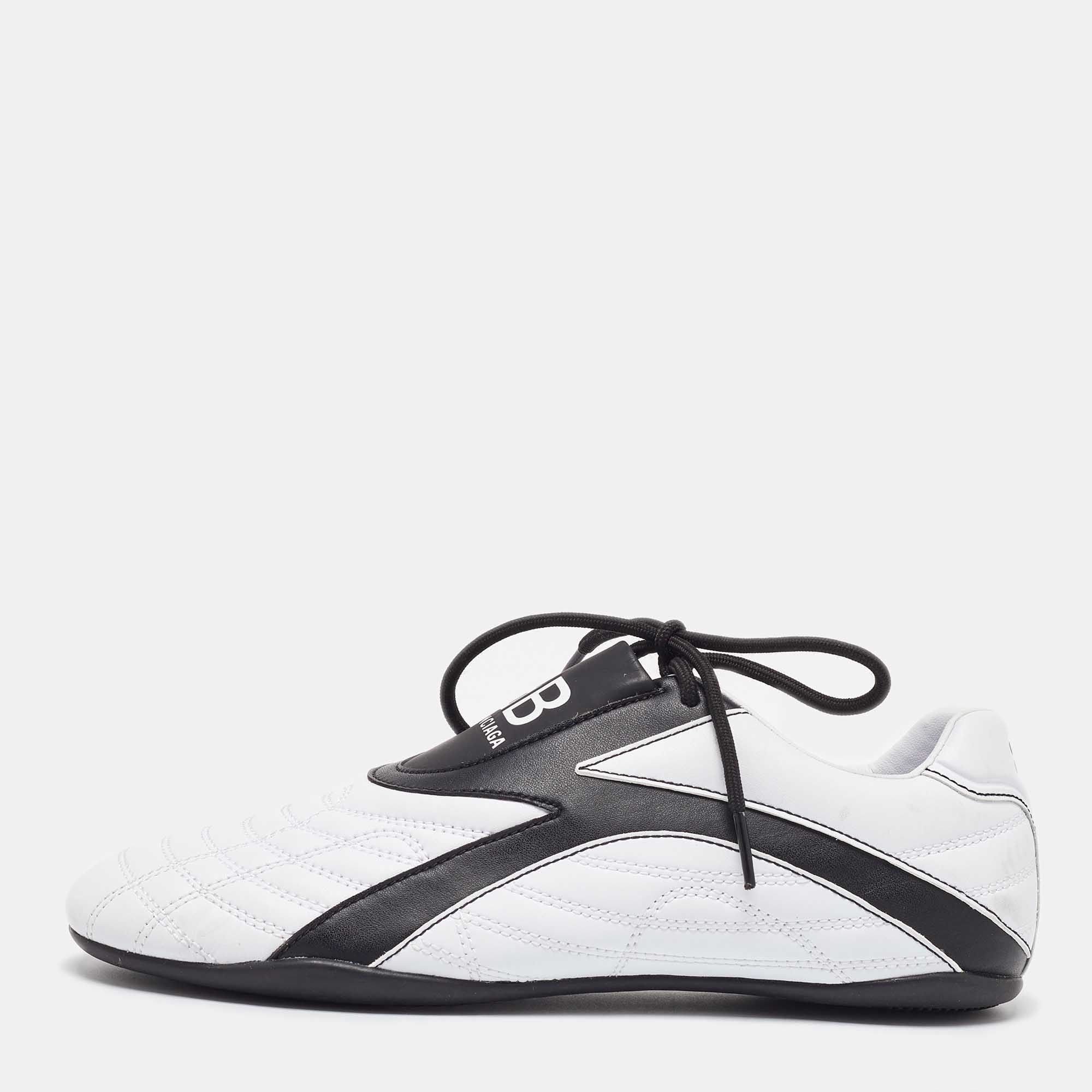 

Balenciaga White/Black Leather Zen Low Top Sneakers Size