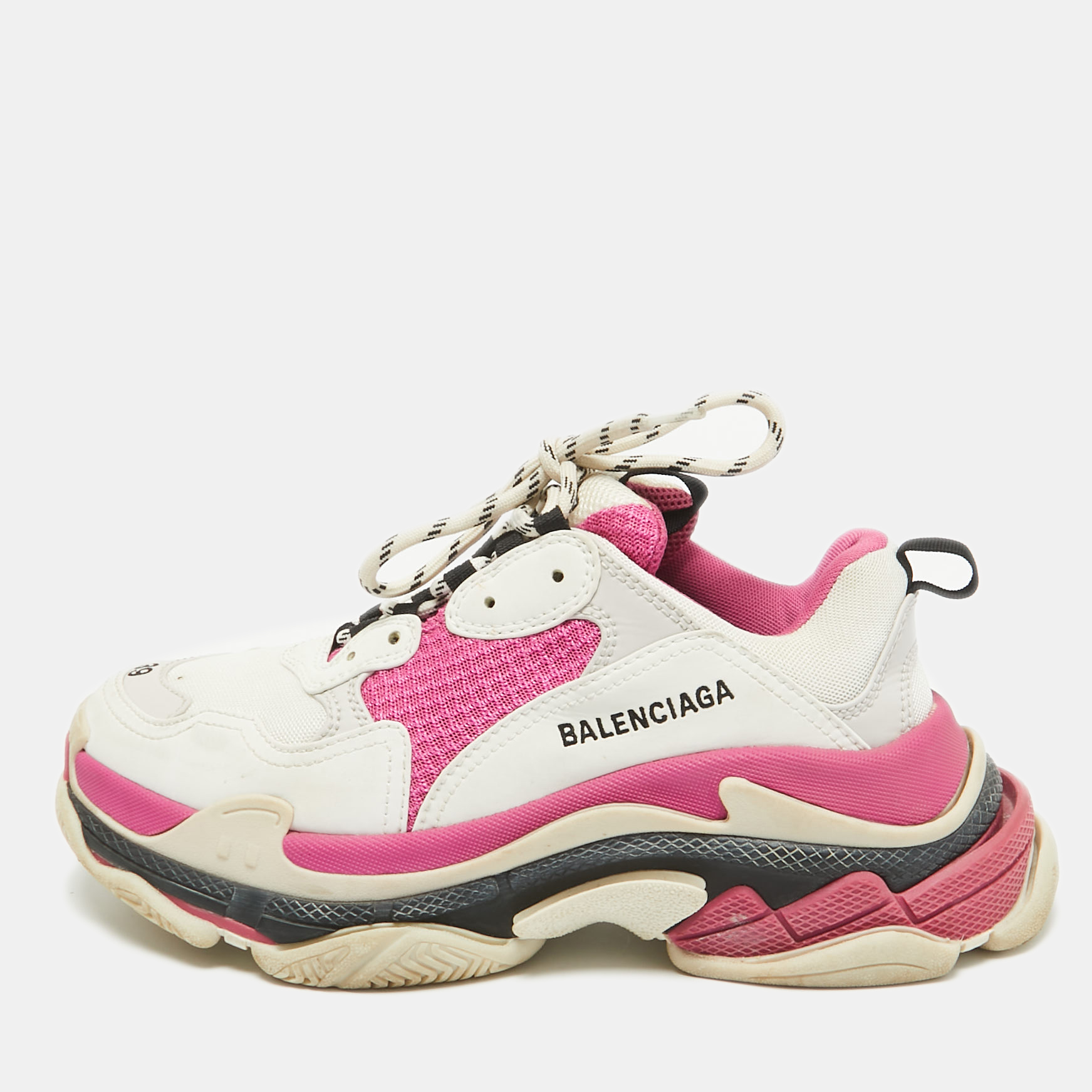 

Balenciaga Multicolor Leather and Mesh Triple S Sneakers Size