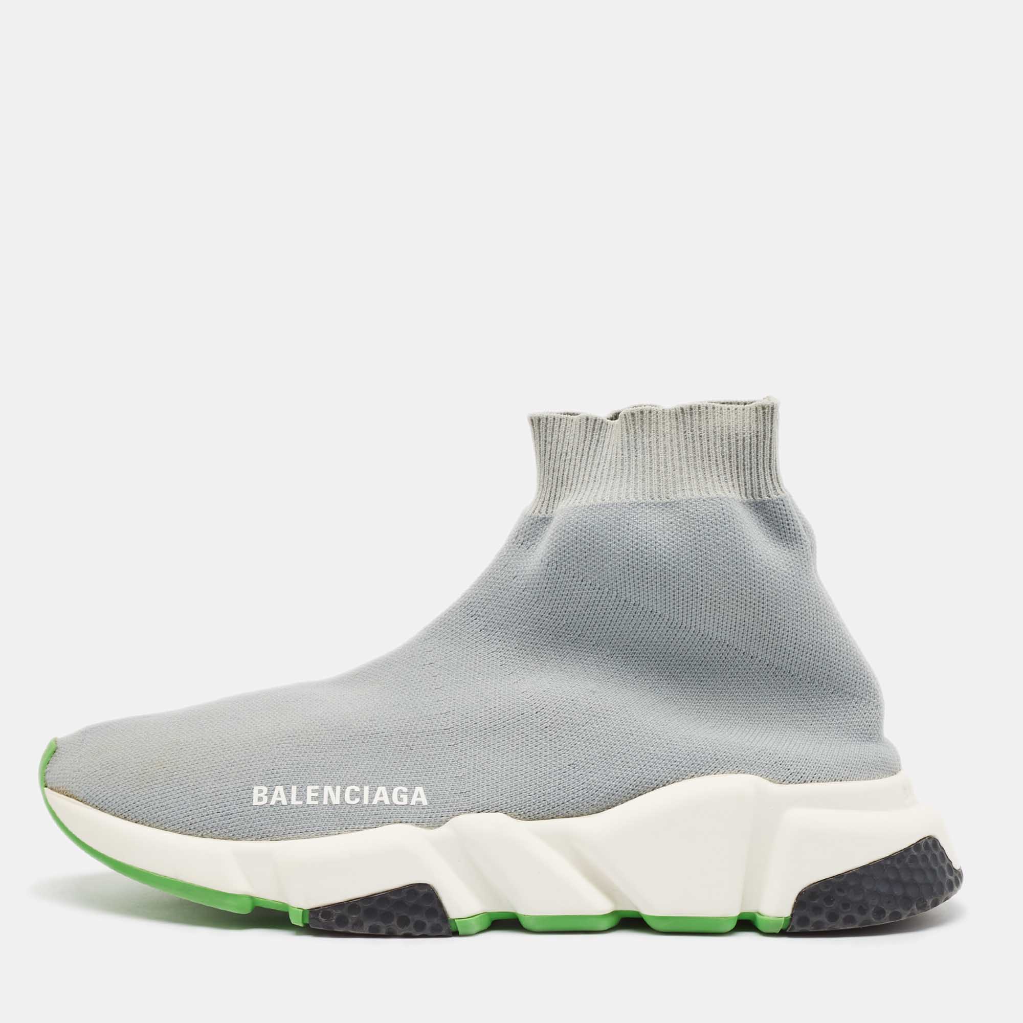 

Balenciaga Grey Knit Fabric Speed Trainer Sneakers Size