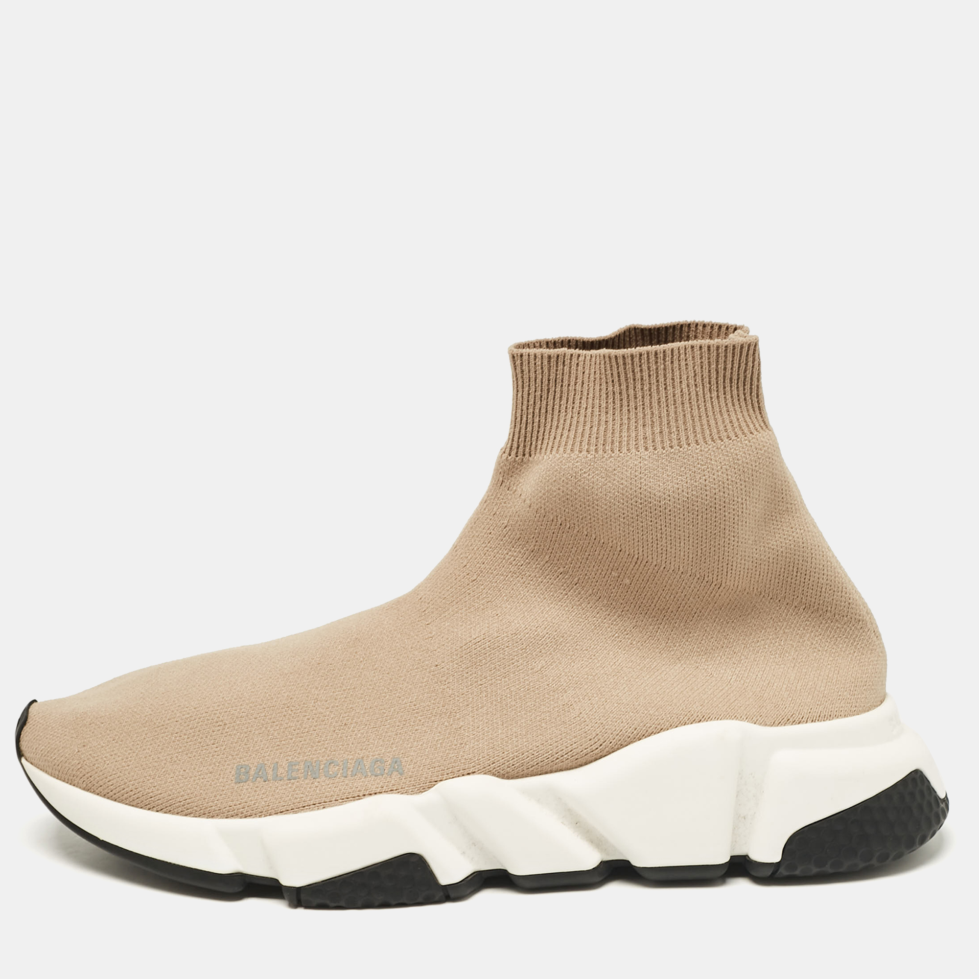 

Balenciaga Beige Knit Fabric Speed High Top Sneakers Size