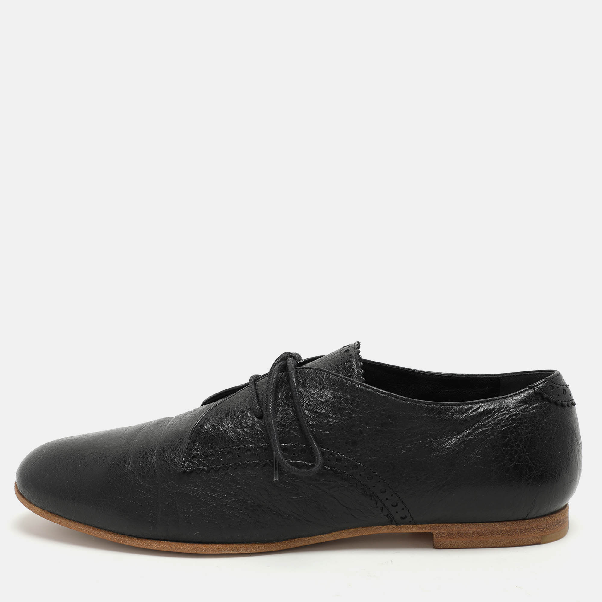 

Balenciaga Black Leather Lace Up Derby Size