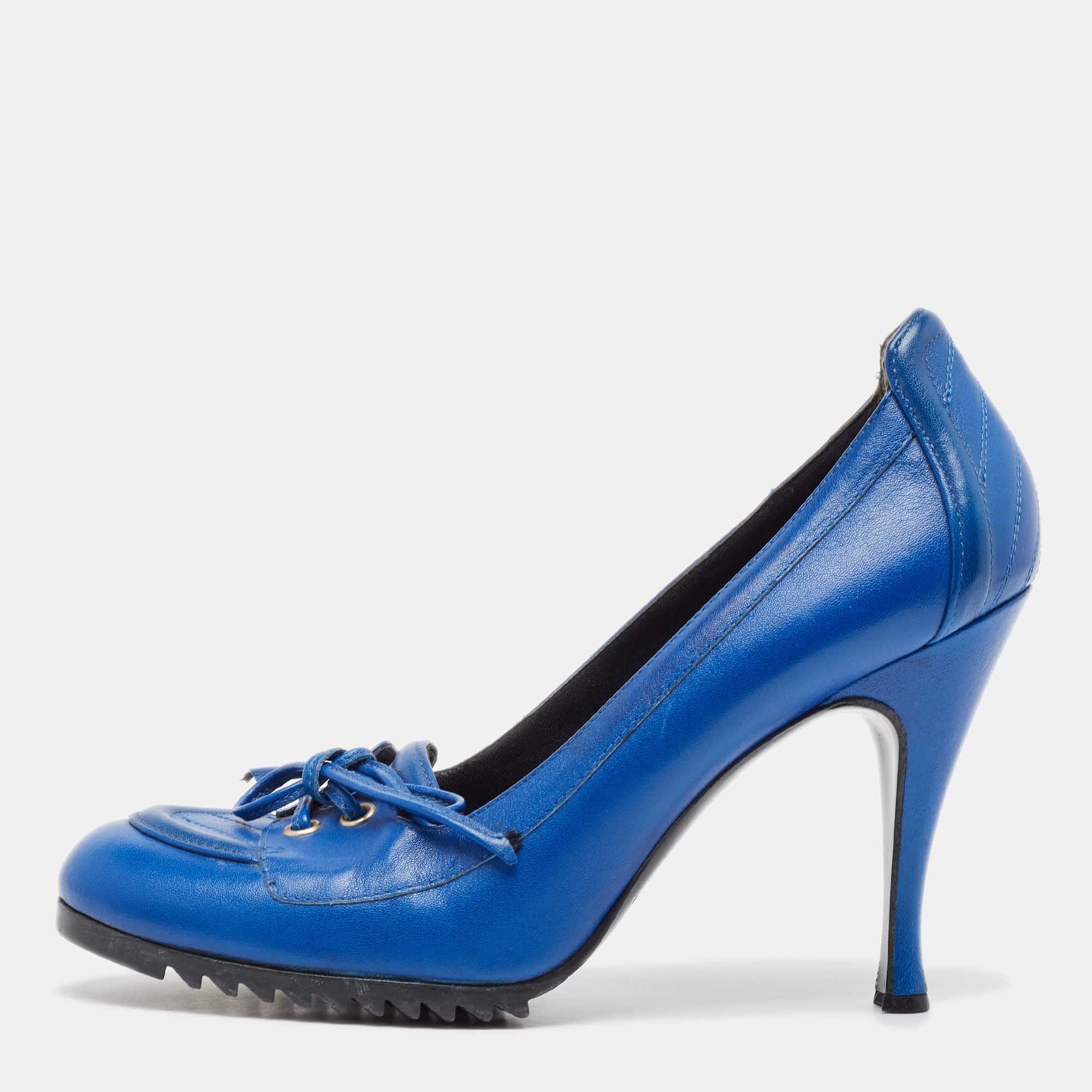 

Balenciaga Blue Leather Loafer Pumps Size