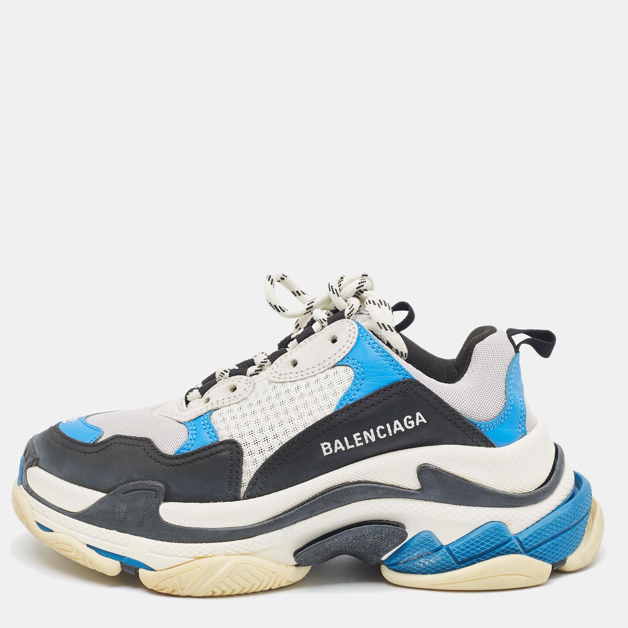 

Balenciaga Multicolor Leather and Mesh Triple S Sneakers Size