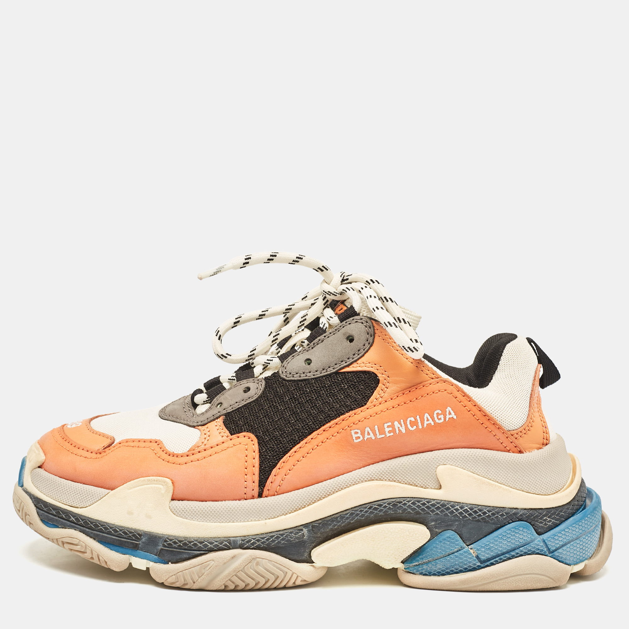 

Balenciaga Multicolor Mesh and Leather Triple S Sneakers Size