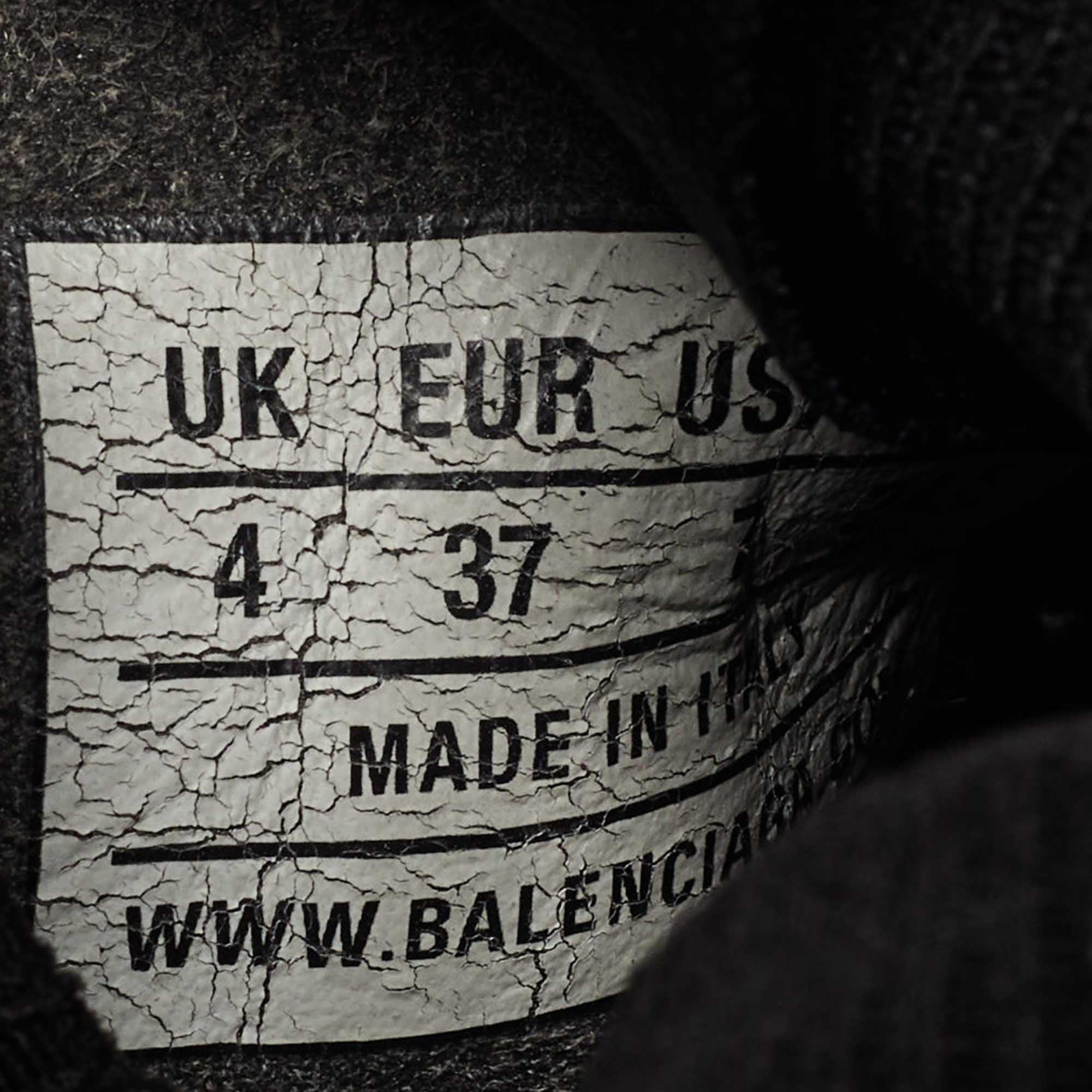 Balenciaga Black Knit Fabric Speed 2.0 Lace up Sneakers Size 37 