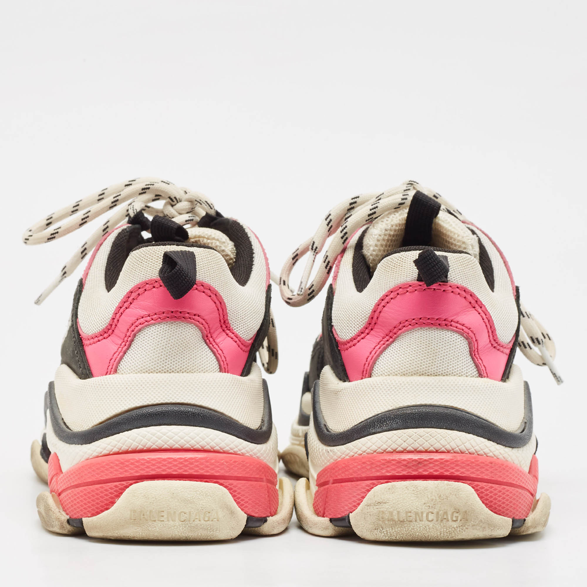 Balenciaga Multicolor Mesh and Nubuck Leather Triple S Sneakers Size 37 