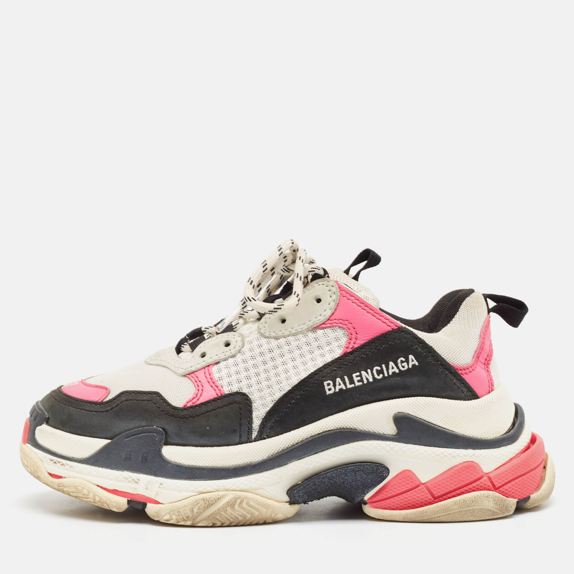 

Balenciaga Multicolor Mesh and Nubuck Leather Triple S Sneakers Size