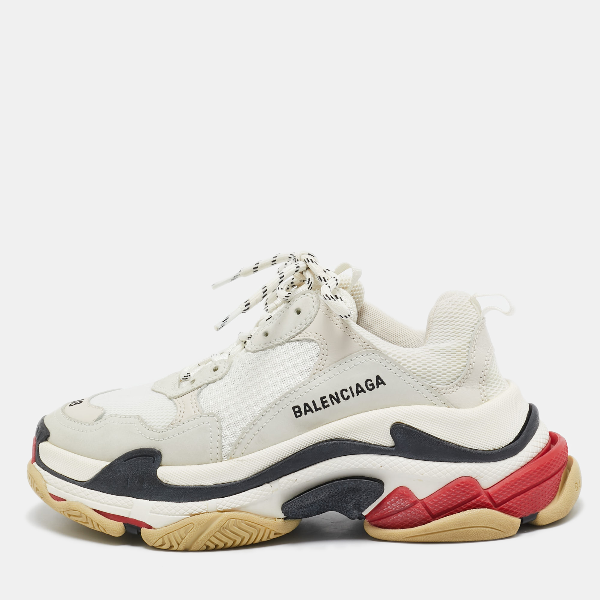 

Balenciaga Multicolor Mesh and Leather Triple S Sneakers Size