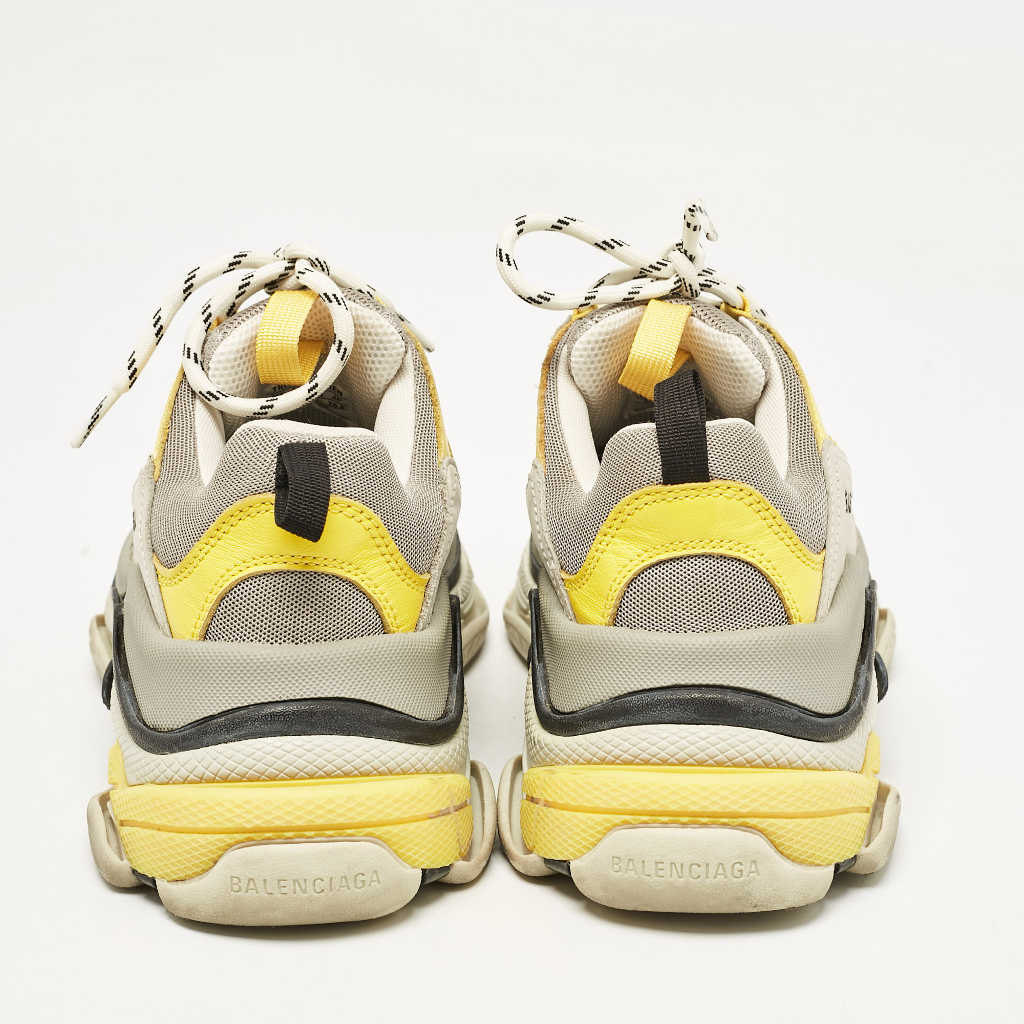 Balenciaga Multicolor Leather and Mesh Triple S Low Top Sneakers Size 40 