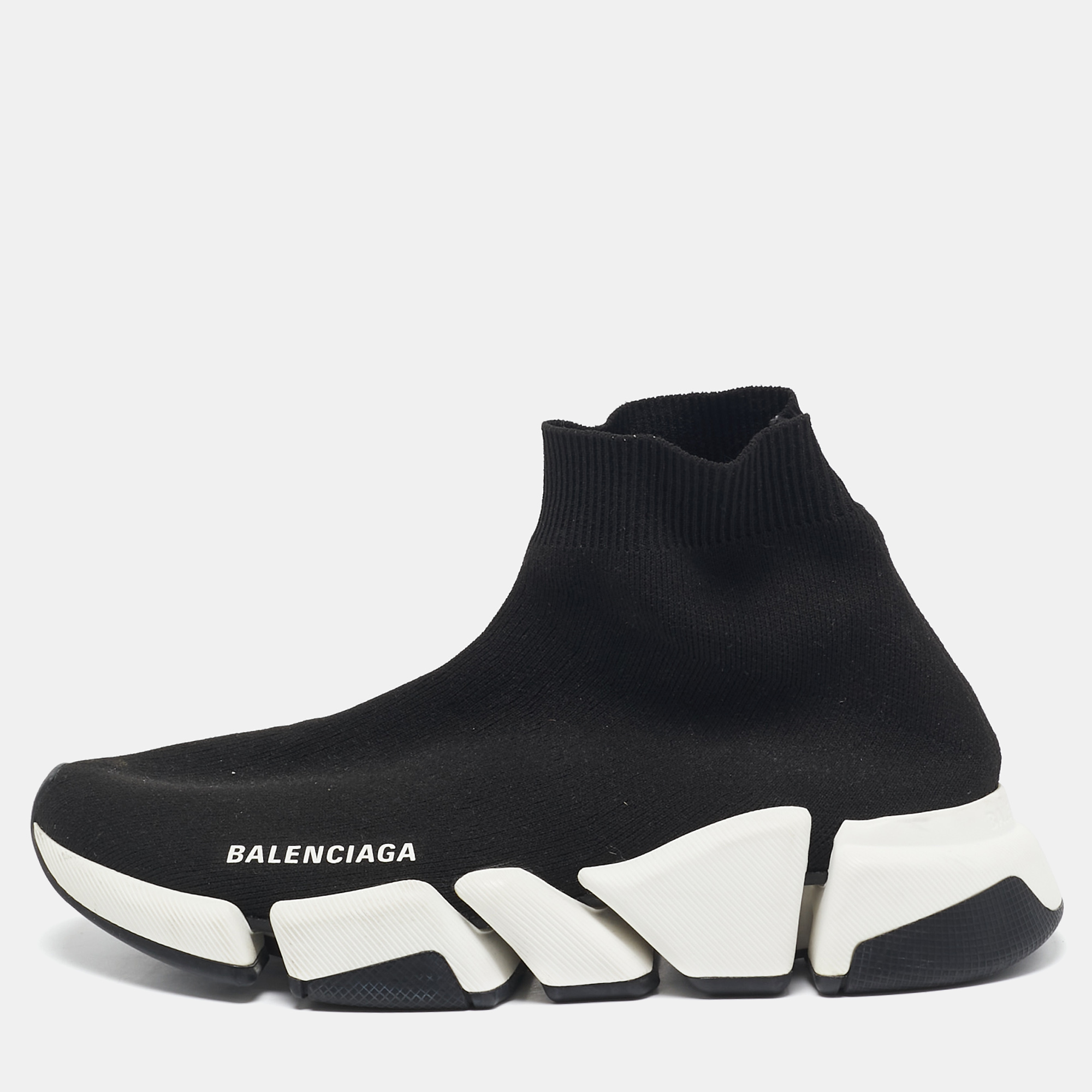 

Balenciaga Black Knit Fabric Speed Trainer High Top Sneakers Size