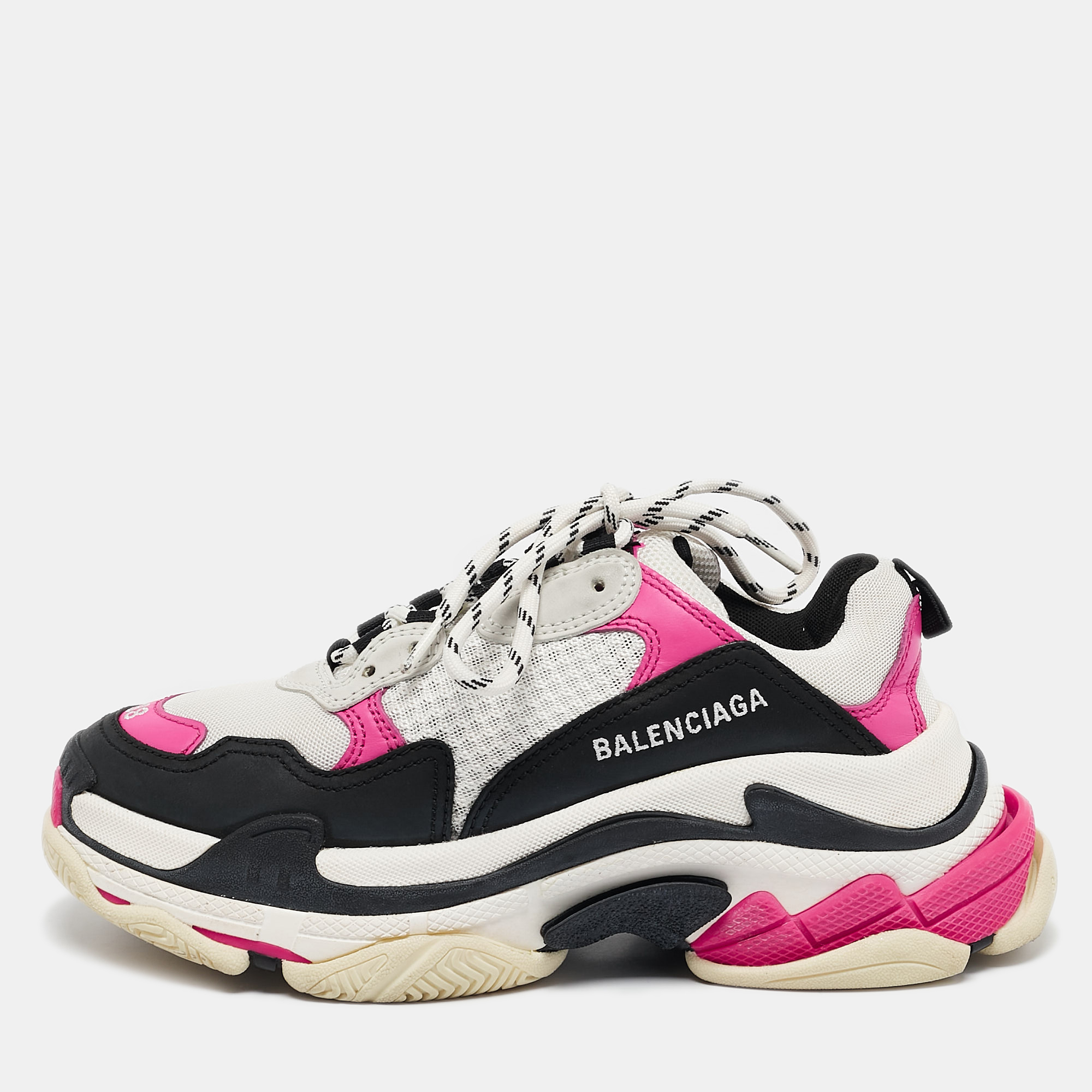 

Balenciaga Multicolor Mesh and Nubuck Leather Triple S Sneakers Size