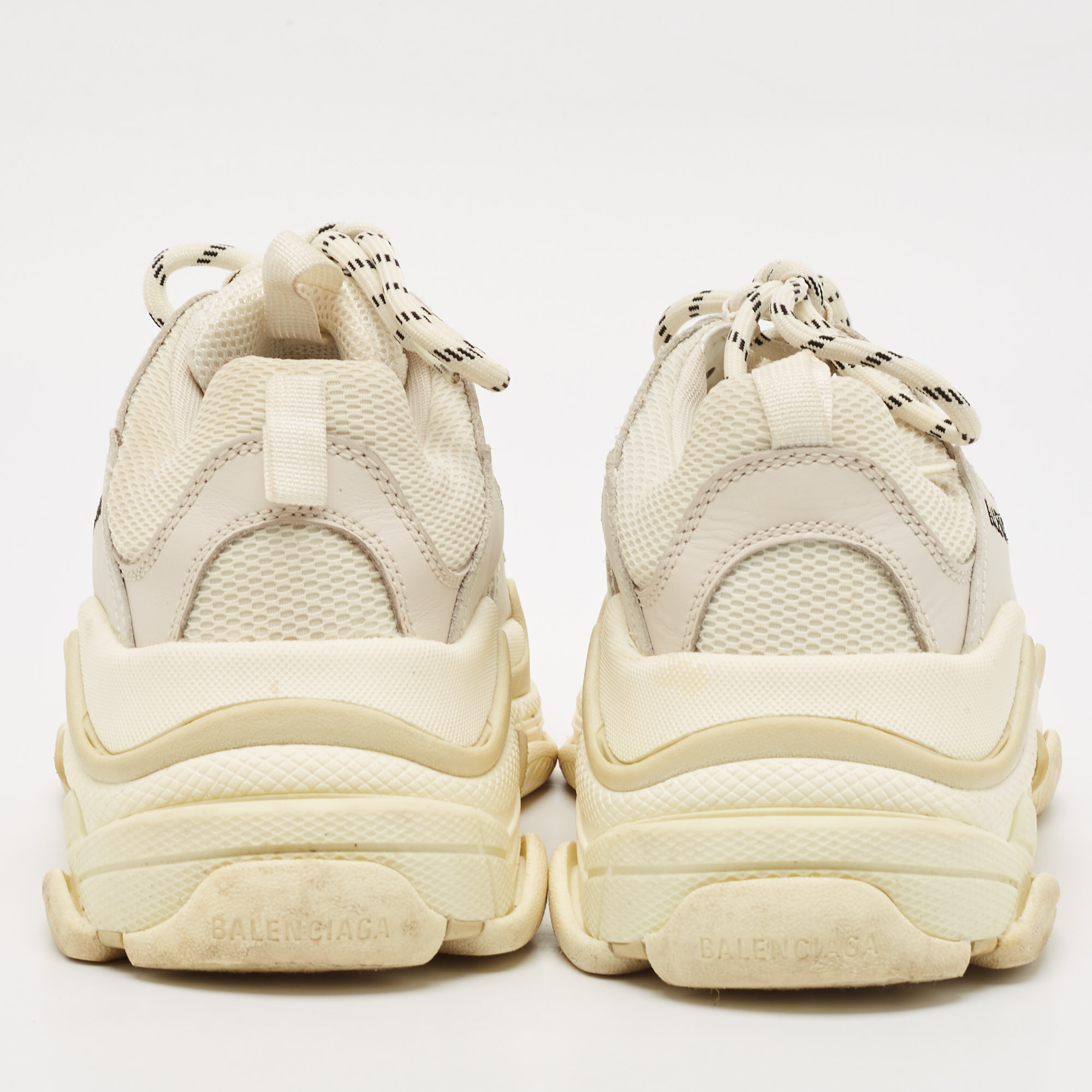Balenciaga Multicolor Faux Leather and Mesh Triple S Lace Up Sneakers Size 39 