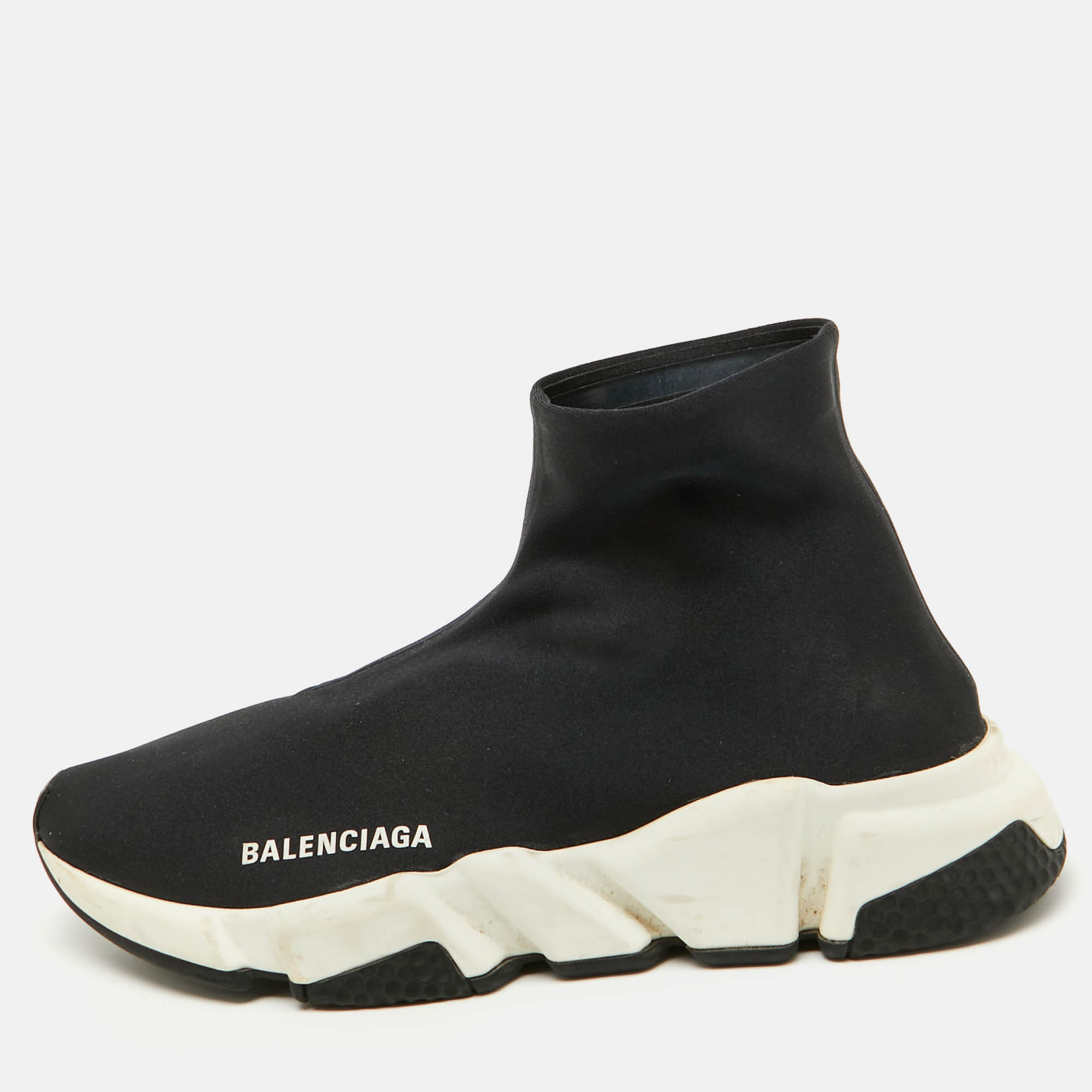 

Balenciaga Black Stretch Fabric Speed Trainer High Sneakers Size