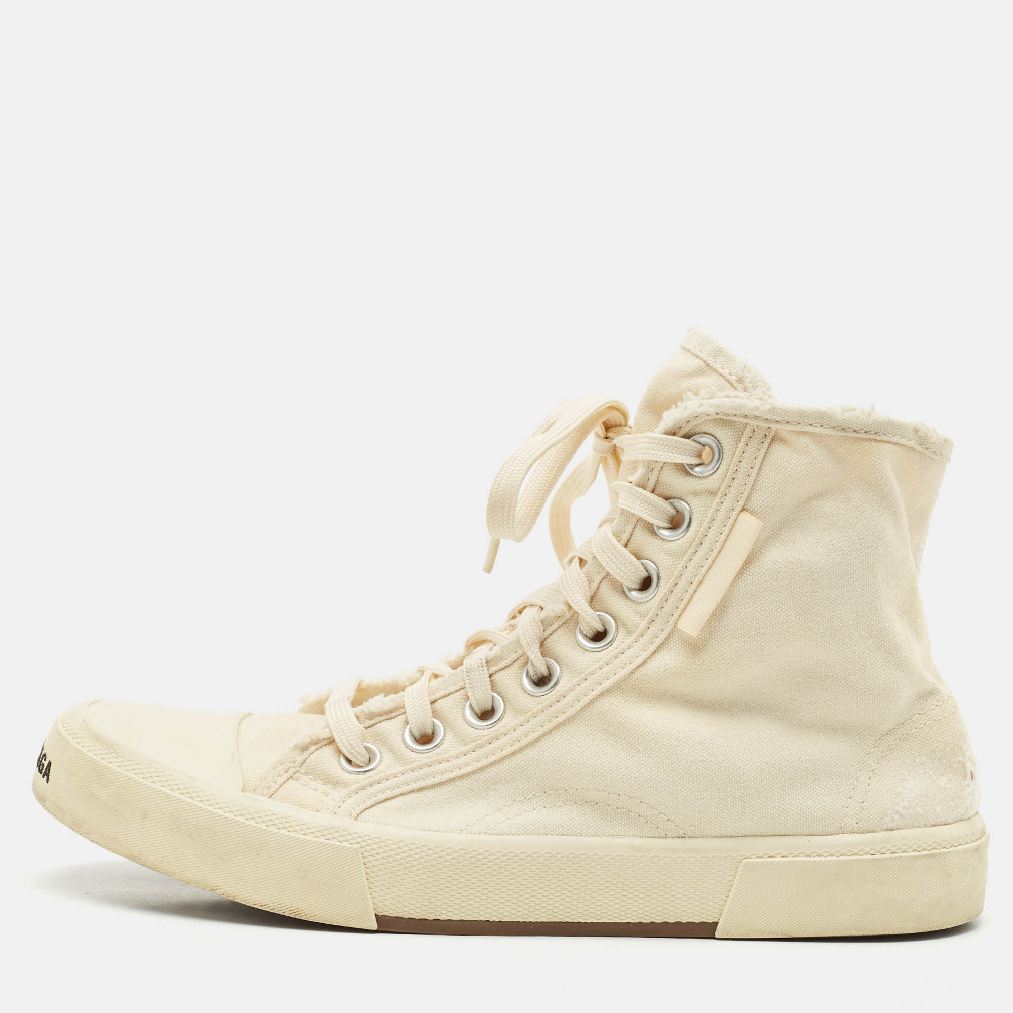 

Balenciaga Cream Canvas High Top Sneakers Size